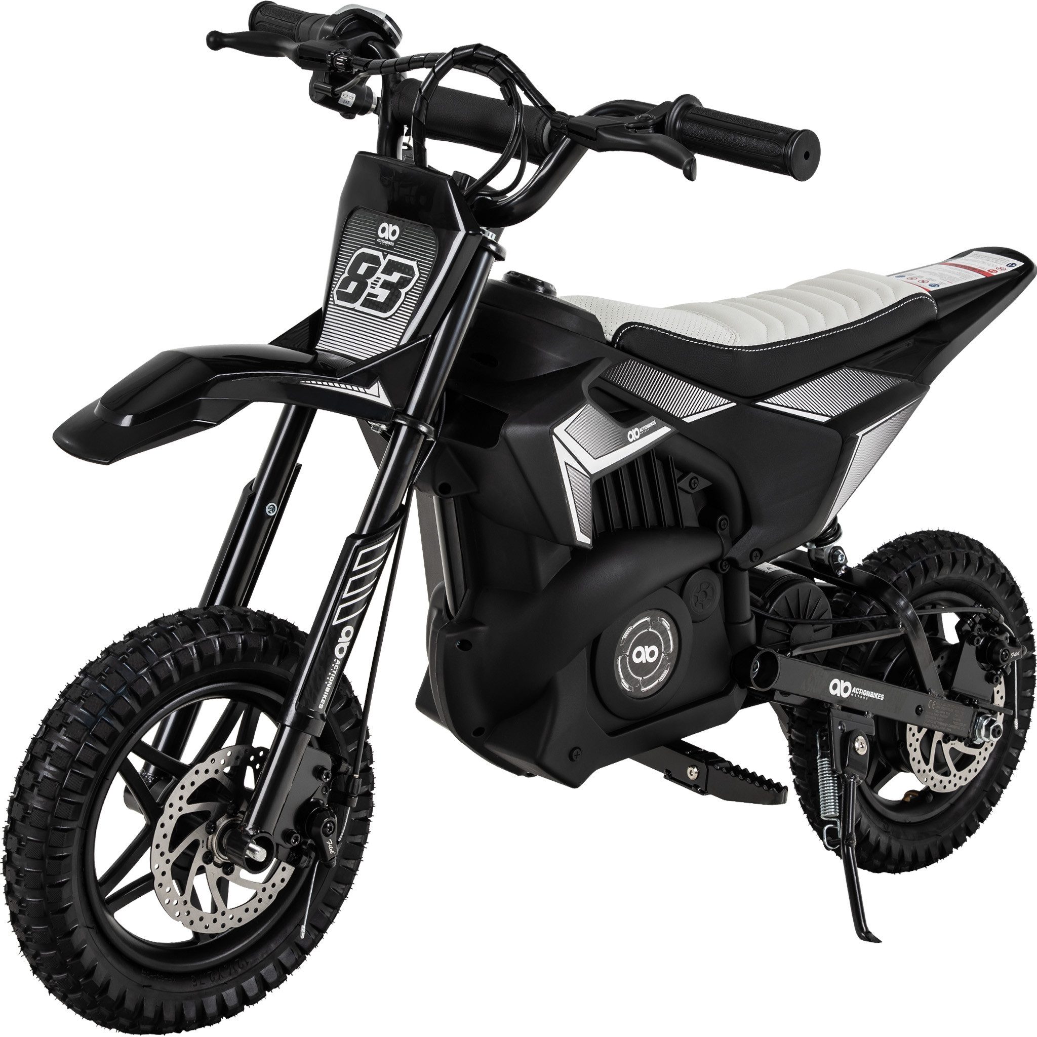 Actionbikes Motors Elektro-Kindermotorrad Kinder Crossbike Raider, Crossbike mit Scheibenbremsen, Motocross mit Motorabschaltung