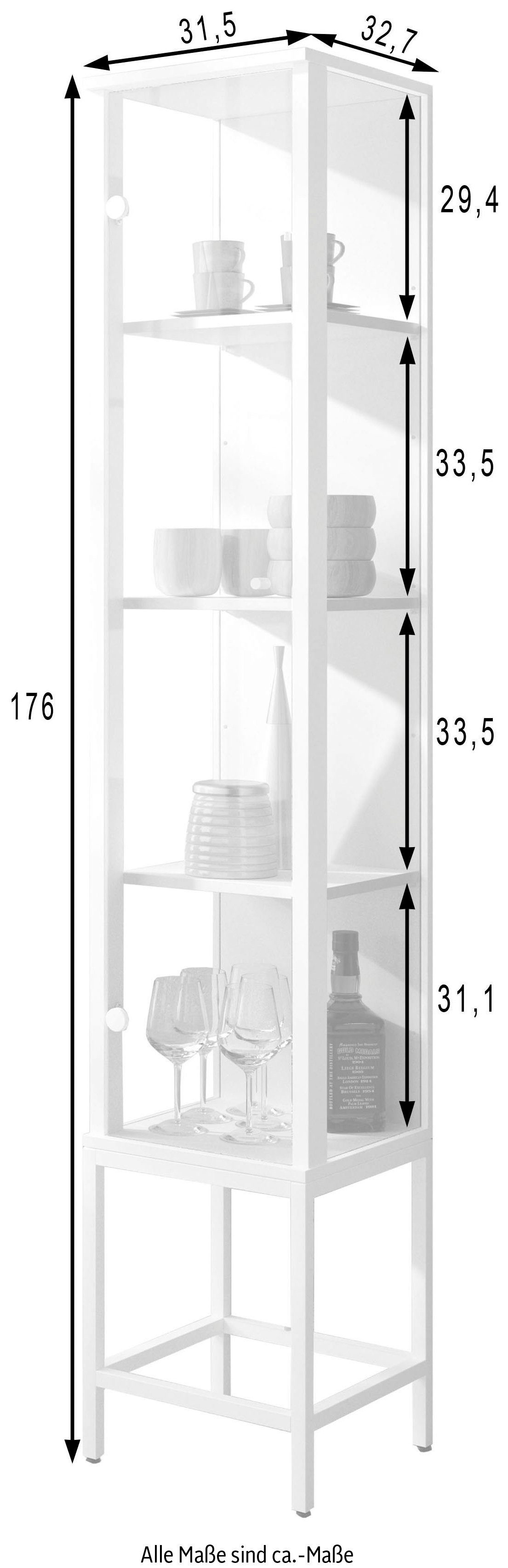 Vitrine Weiß | (1-St) Weiß fif möbel STEP