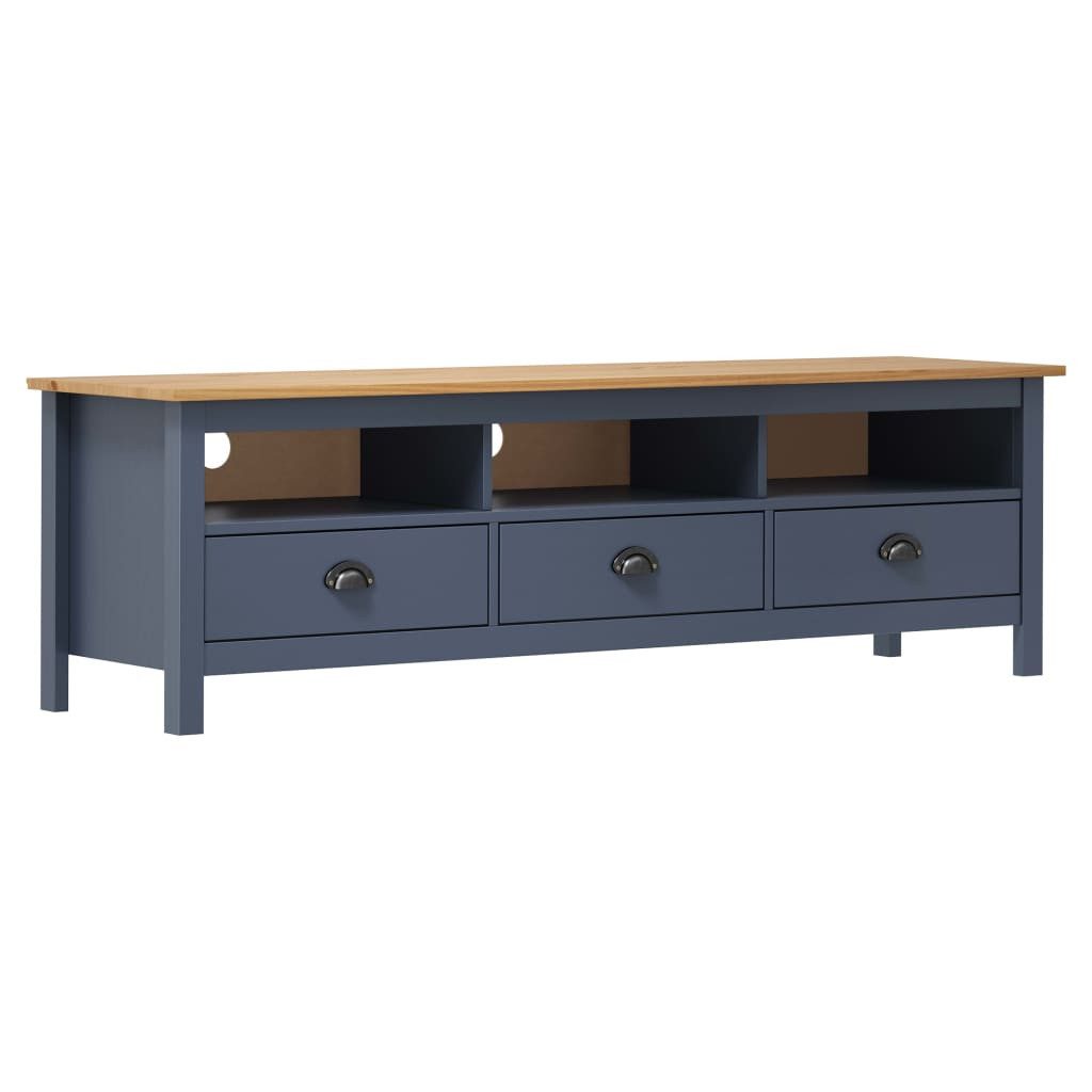 vidaXL TV-Schrank TV-Schrank Hill Grau 158x40x47 cm Massivholz Kiefer (1-St)