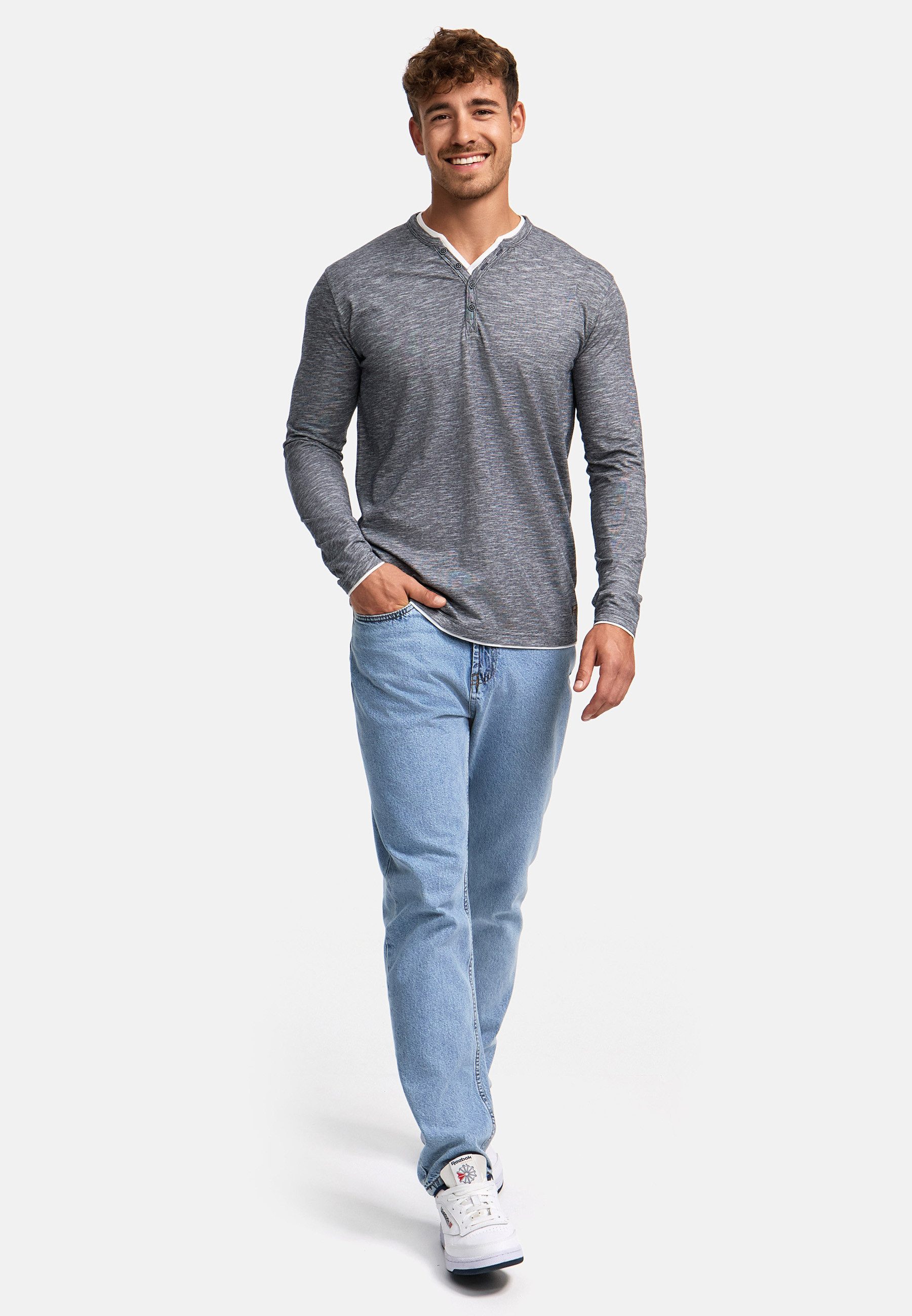 Indicode Langarmshirt Herren INColeson Shirt Langarm Herrenshirt Langarmshirt aus 100% Baumwolle
