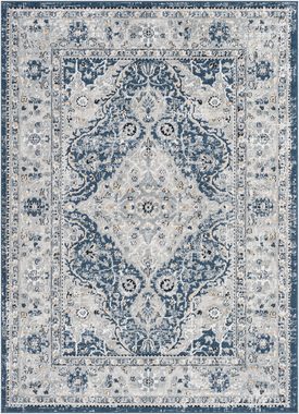 Teppich Traditional 2326, Surya, rechteckig, Höhe: 10 mm, Boho Kurzflor Orientteppich, Wohnzimmer, Schlafzimmer, Blau