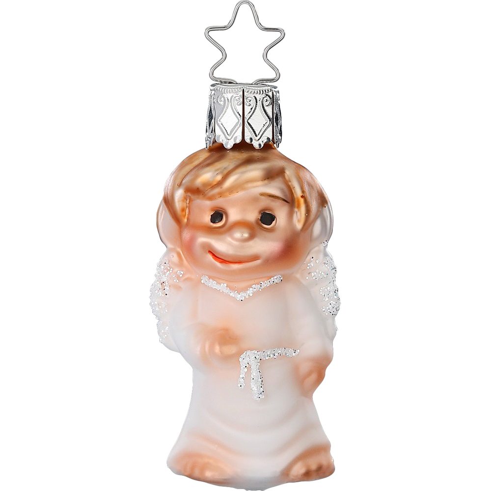 INGE-GLAS® Christbaumschmuck Erwin Engel, Engelchen 6,5cm (1-tlg), mundgeblasen, handbemalt