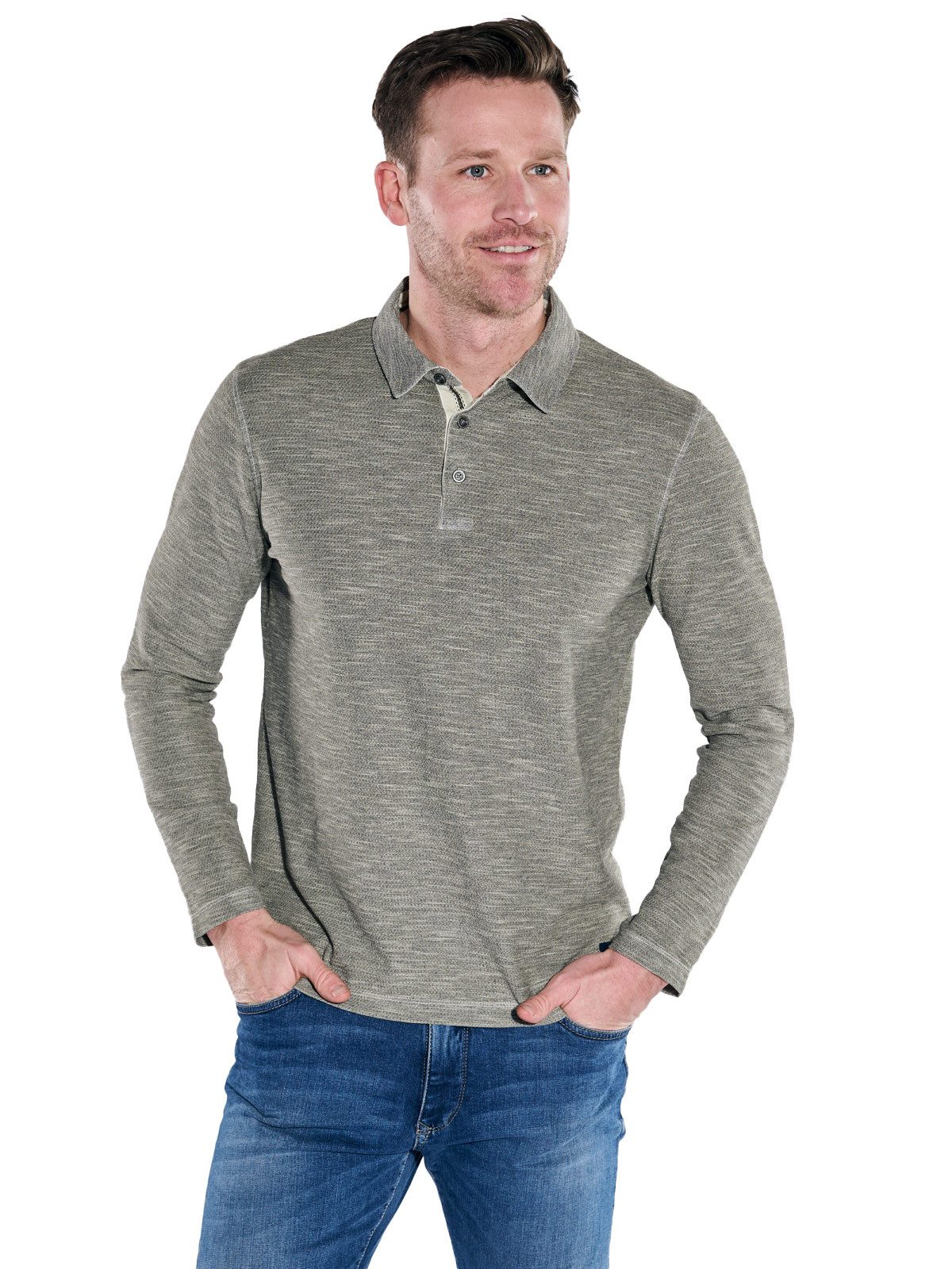 Engbers Langarm-Poloshirt Langarm-Shirt strukturiert günstig online kaufen