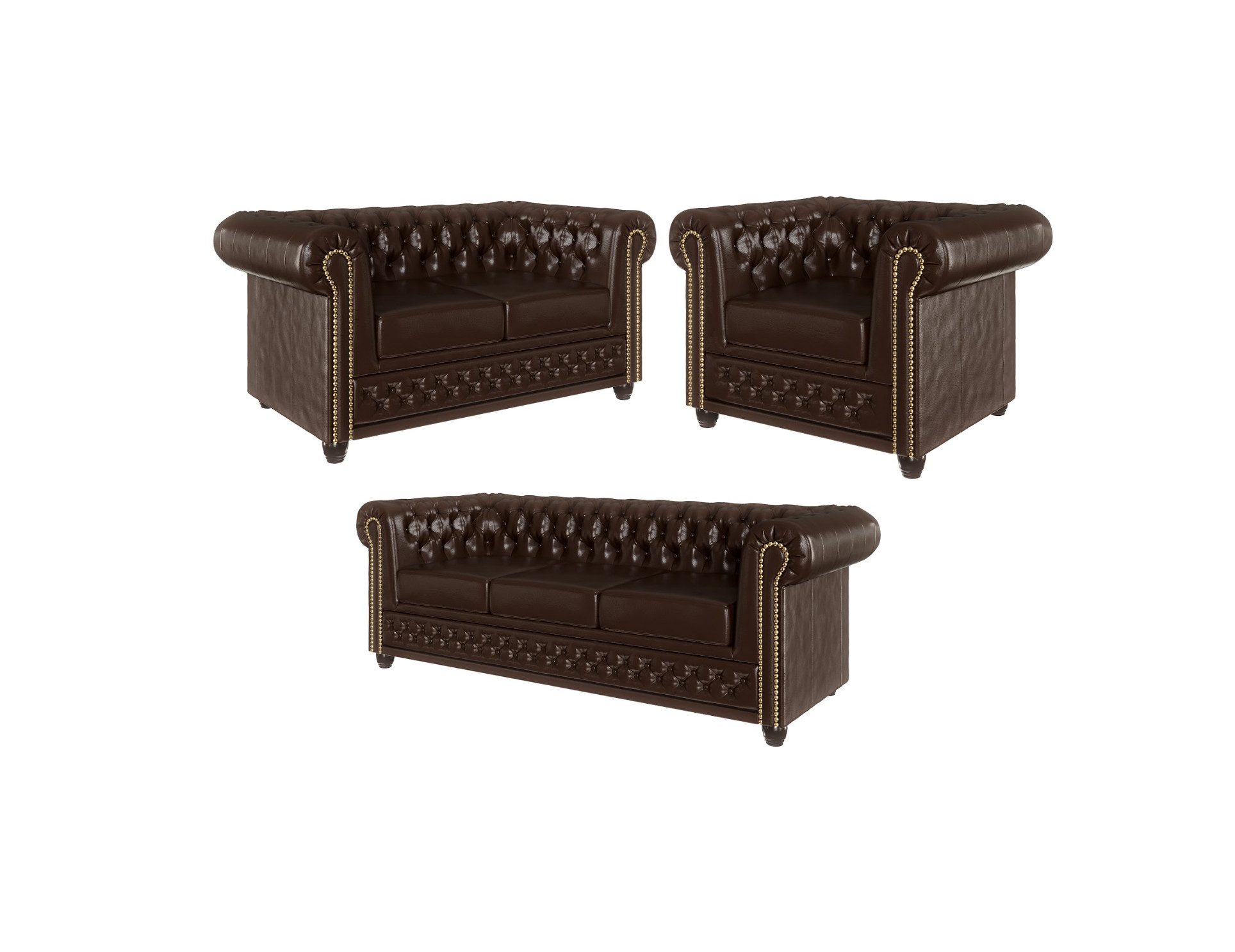 S-Style Möbel Polstergarnitur Chesterfield Jeff 3+2+1 mit Schlaffunktion au günstig online kaufen