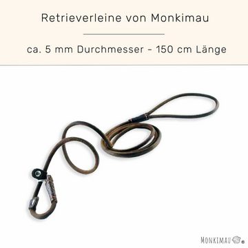 Monkimau Hundeleine Retrieverleine und Halsband Hundeleine, Leder (Packung)