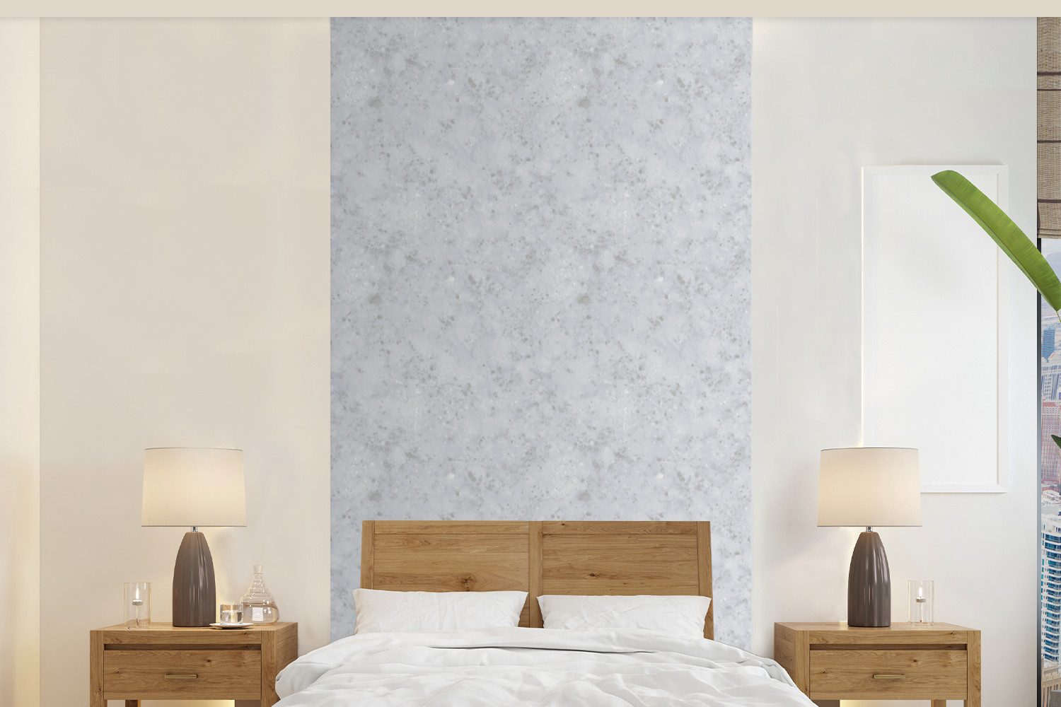 MuchoWow Fototapete Grau - Terrazzo-Effekt - Beton, Matt, bedruckt, Vliestapete für Wohnzimmer Schlafzimmer Küche, Fototapete, 120x240 cm