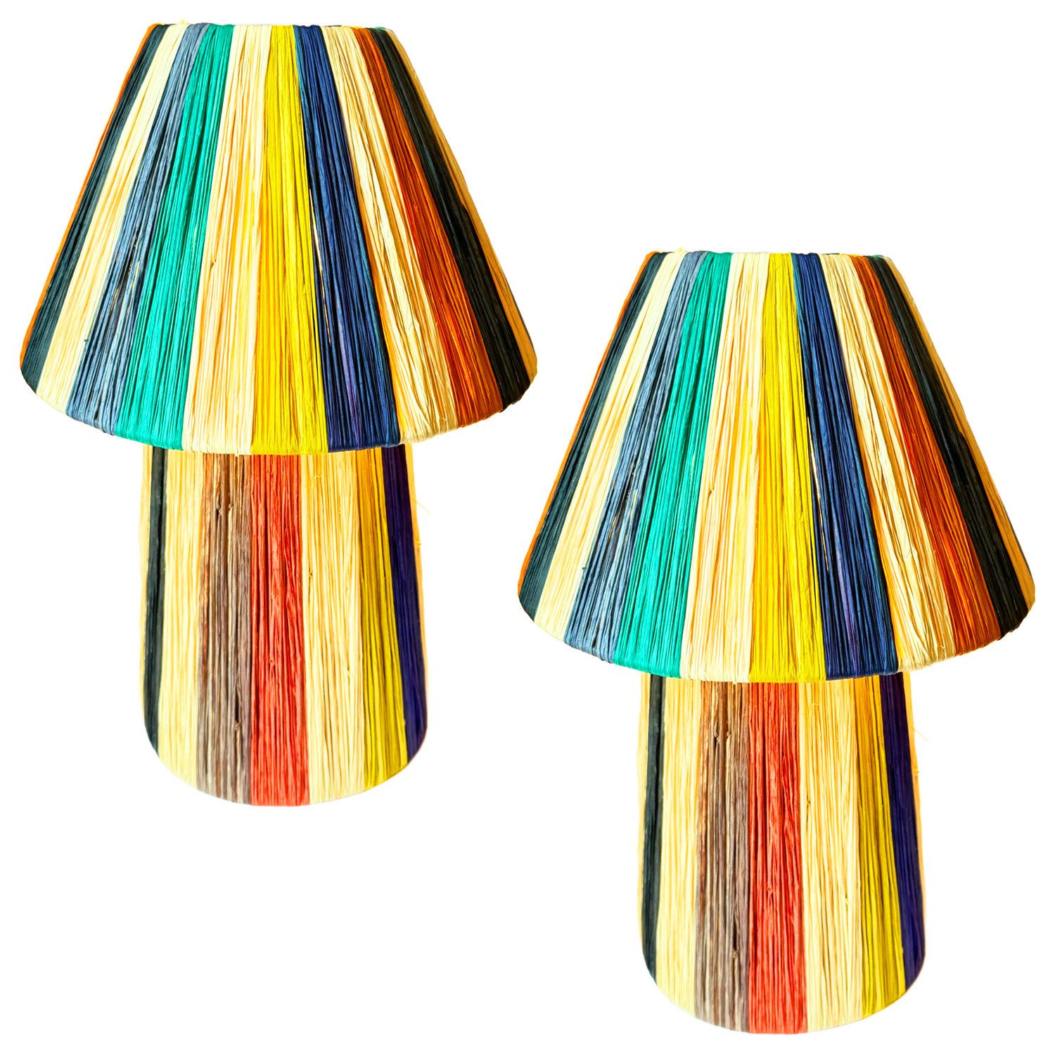 Marrakesch Orient & Mediterran Interior Nachttischlampe 2er Set Boho Deko Tischlampe Nachttischlampe Morjan Bunt, E27, Handarbeit
