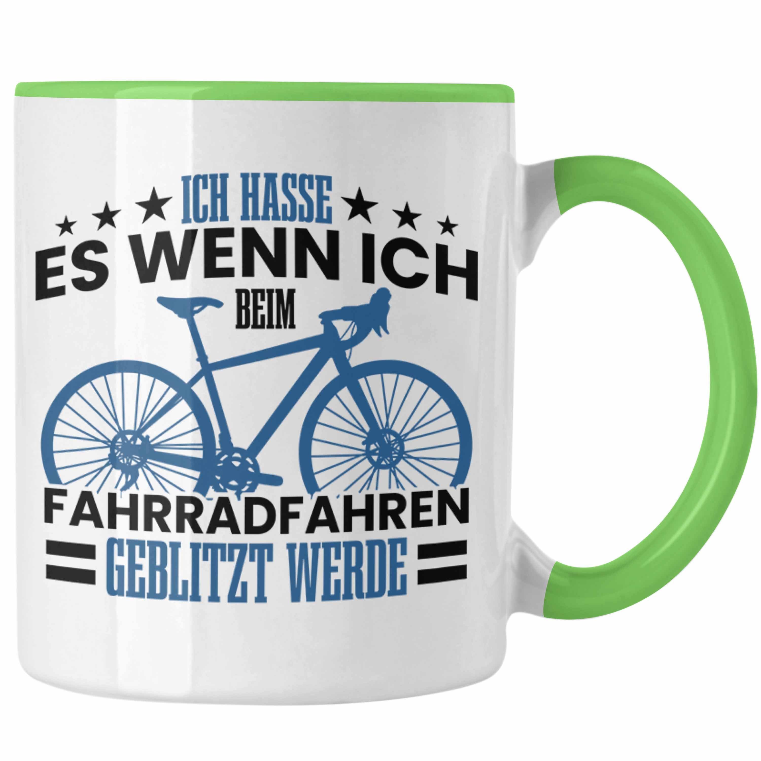 Trendation Tasse Tasse Fahrradfahrer für Fahrradfahrern Grün Geschenk Radfahrer Wer Geblitzt
