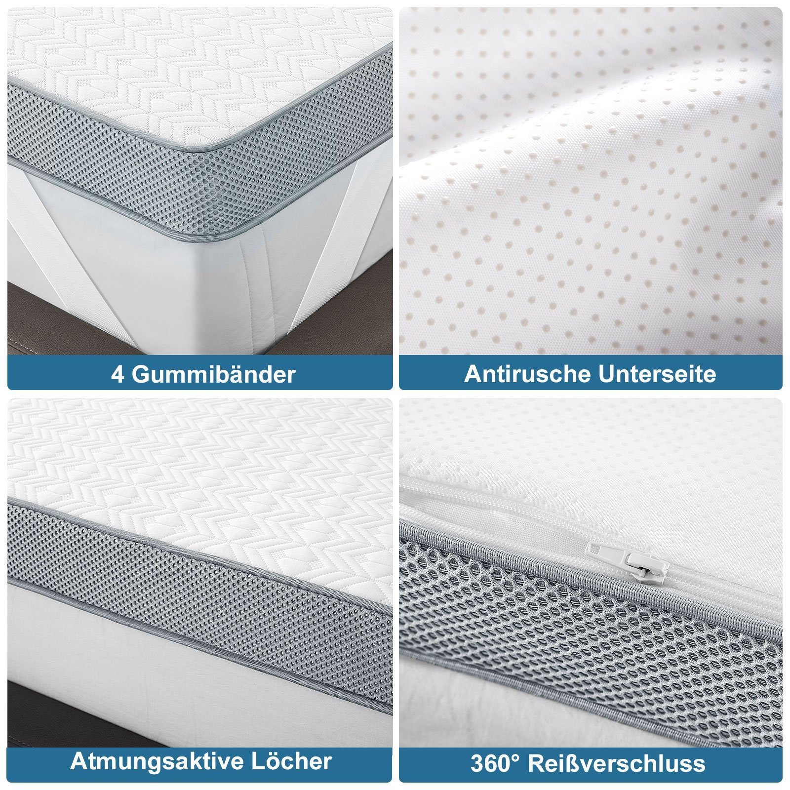 Matratzenauflage Koorlian Matratzen Topper 7.5cm Gel Memory Foam Matratzena günstig online kaufen