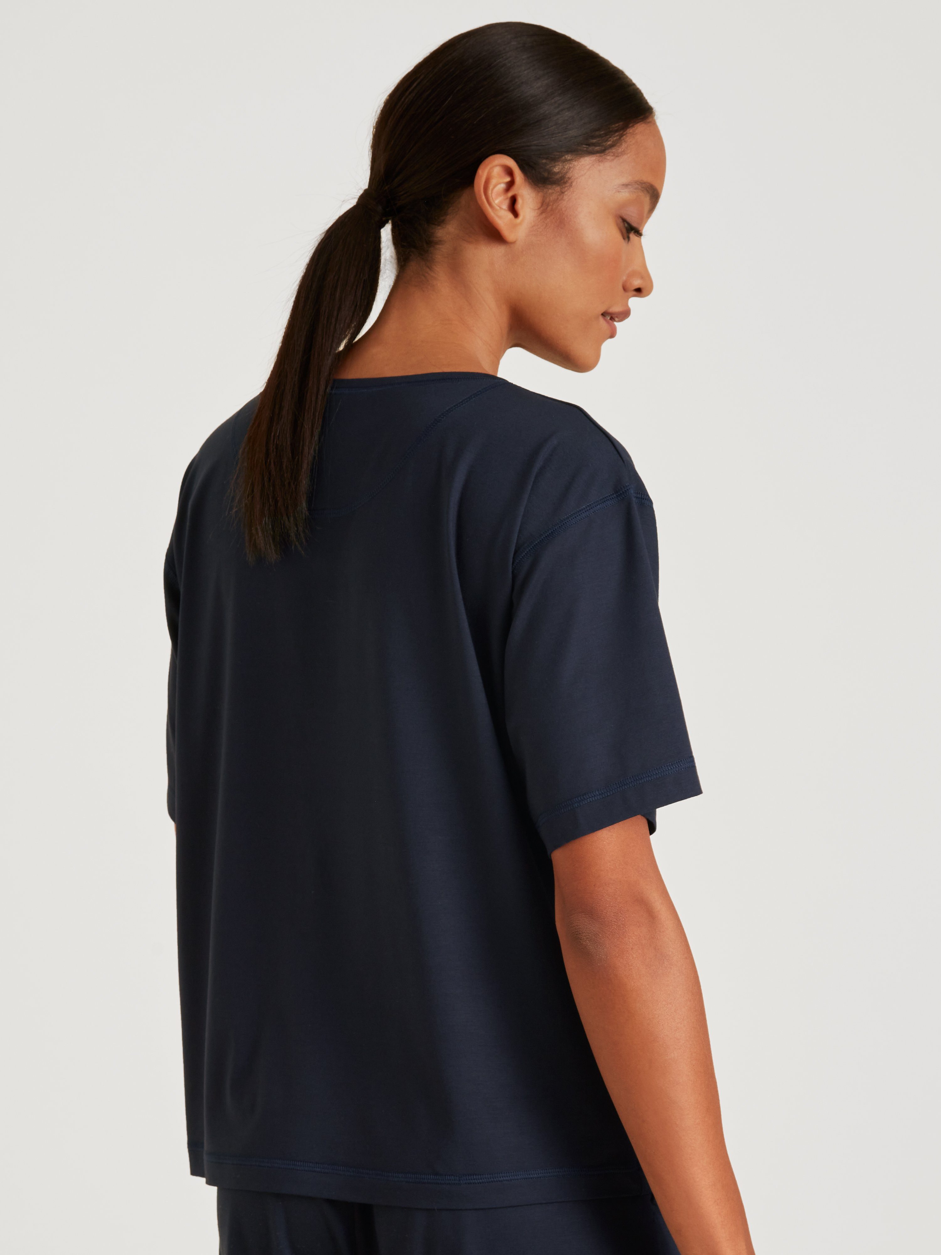 Stück) blue 1-tlg., (1 Calida 1 14891 lapis T-Shirt CALIDA kurz Stück, Shirt Damen dark