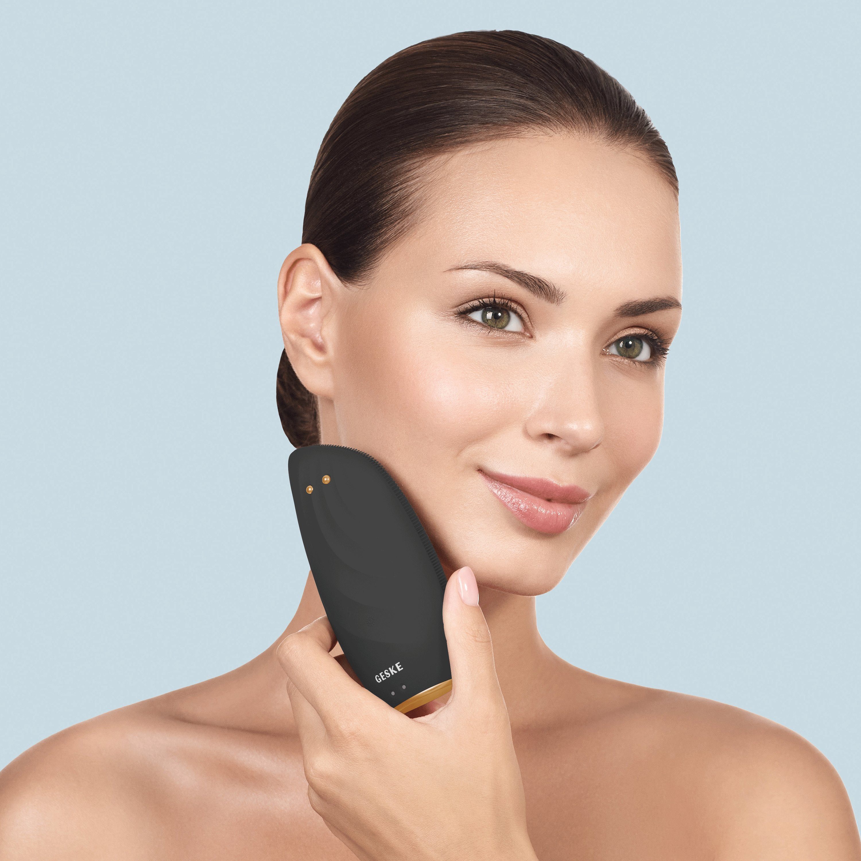 Thermo Tech Face-Lifter in inkl. 8 USB-Ladekabel), German SmartAppGuided™ 1, Mit Du App personalisierte Gesichtsreinigungsbürste kostenloser APP & Beauty GESKE Facial (SmartAppGuided Gerät Brush deine Device), (Gerät Gray Packung 2-tlg., Sonic erhältst & der Hautpflegeroutine. Elektrische GESKE