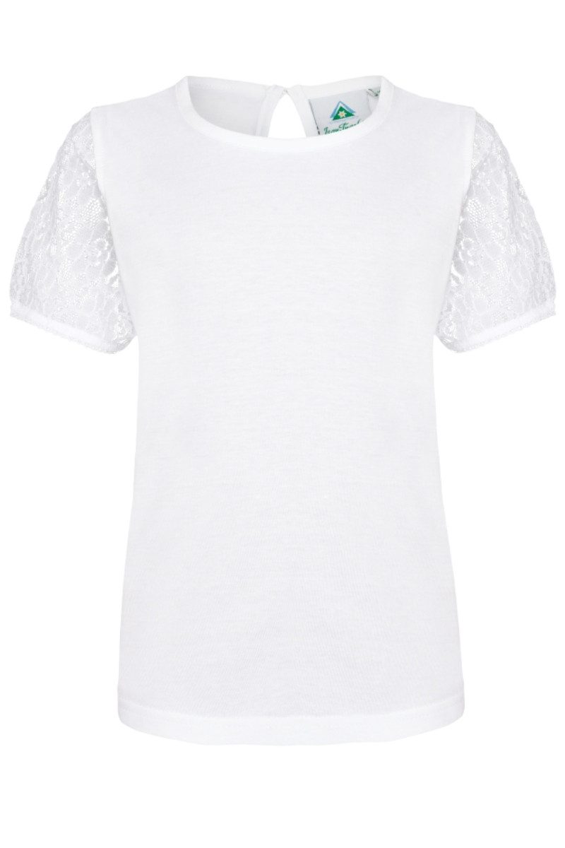 Isar-Trachten Trachtenbluse Trachtenshirt Kind - EYLA - weiß