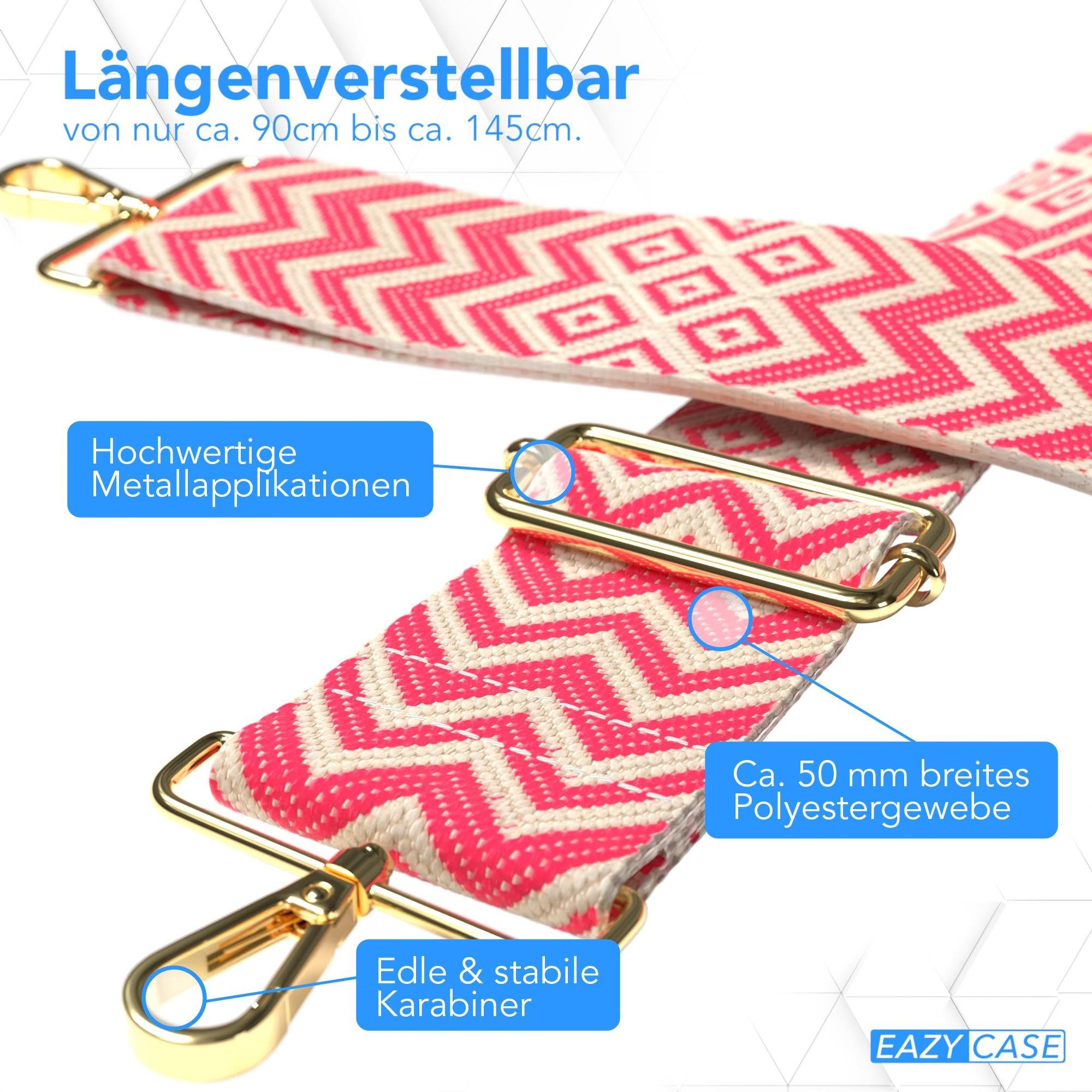 Boho Schulterriemen / EAZY Schulterband Mix Pink CASE Metall für - Pink DIY gemustert Taupe Taschen Gold Ersatzband Handtaschenband Schultergurte für Taschen