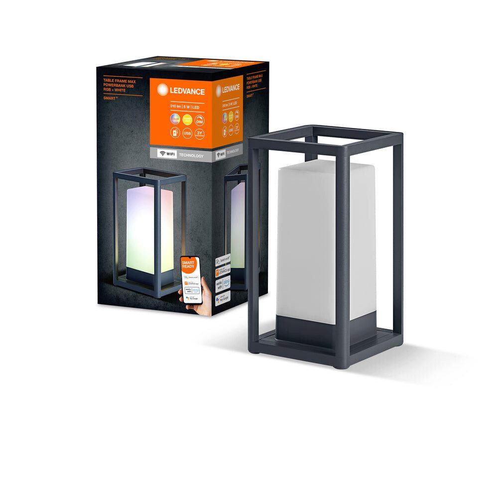 Ledvance Außen-Tischleuchte Polycarbonate (PC), 5W, warmweiß, 270lm, 140x140mm, smarthomefähig wassergeschützt, warmweiß
