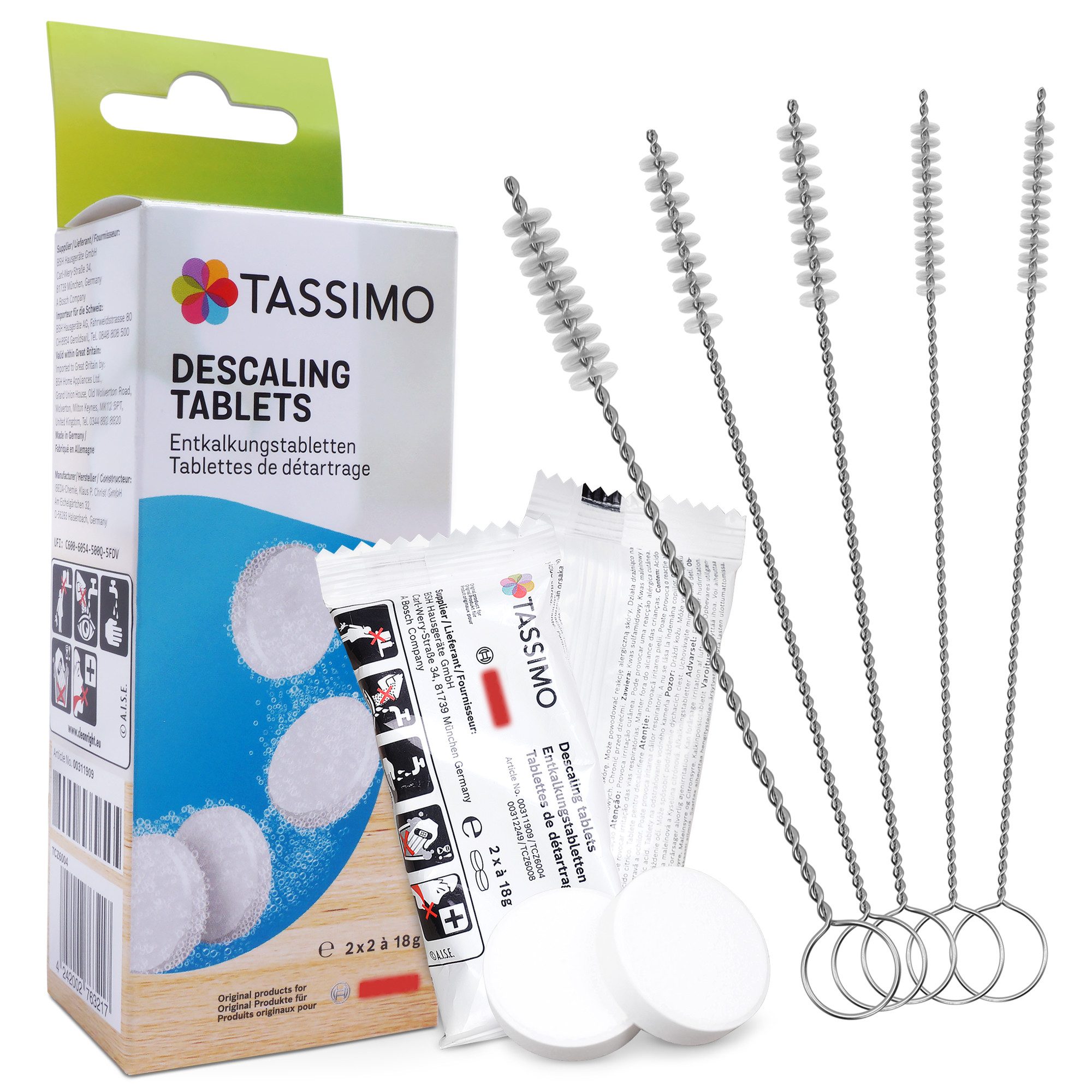 VIOKS 4x Entkalkungstabletten + 5x Reinigungsbürsten Entkalker (Kapselautomat)