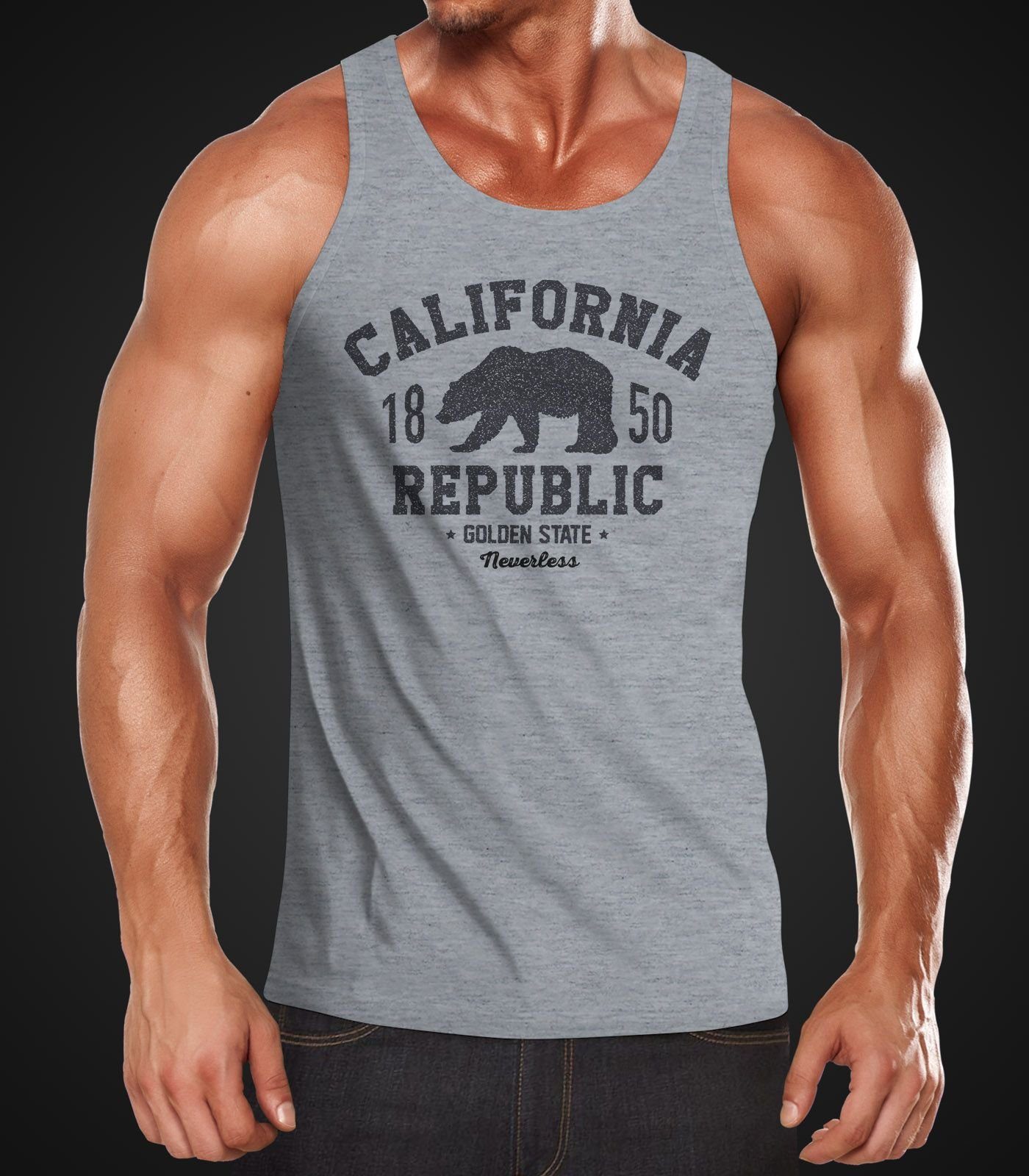 Neverless Tanktop Herren Tank-Top California Republic günstig online kaufen