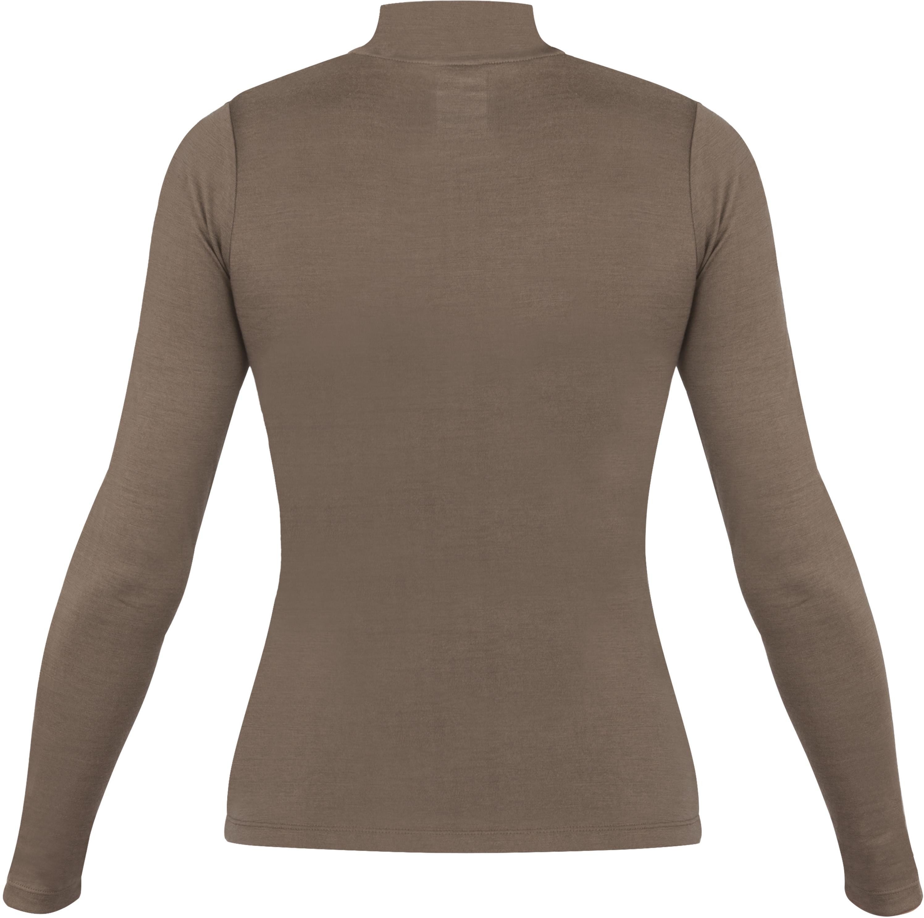 normani Langarmshirt Damen Merino Longsleeve mit Stehkragen Romsey Ski-Unterwäsche Rundhals Merino Pullover Unterhemd - 100 % Merinowolle