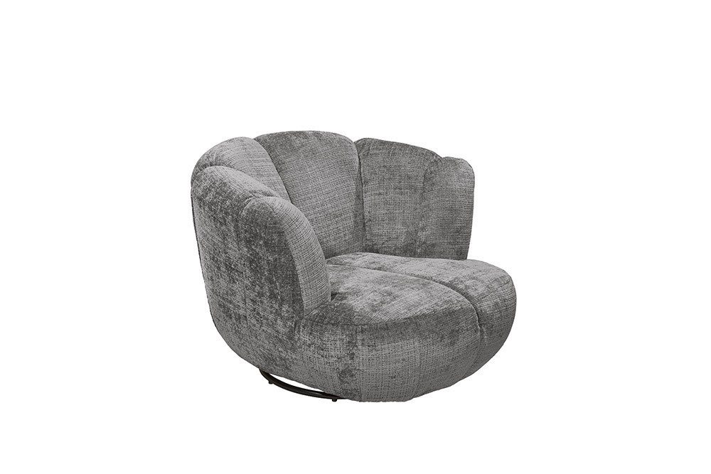 riess-ambiente Drehsessel DIAMOND 110cm silbergrau - Chenillestoff, 360° Drehung, Nosagfederung (Einzelartikel, 1-St), Gepolsteter Loungesessel - ideal f. Wohnzimmer od. Lese- & Fernsehecke