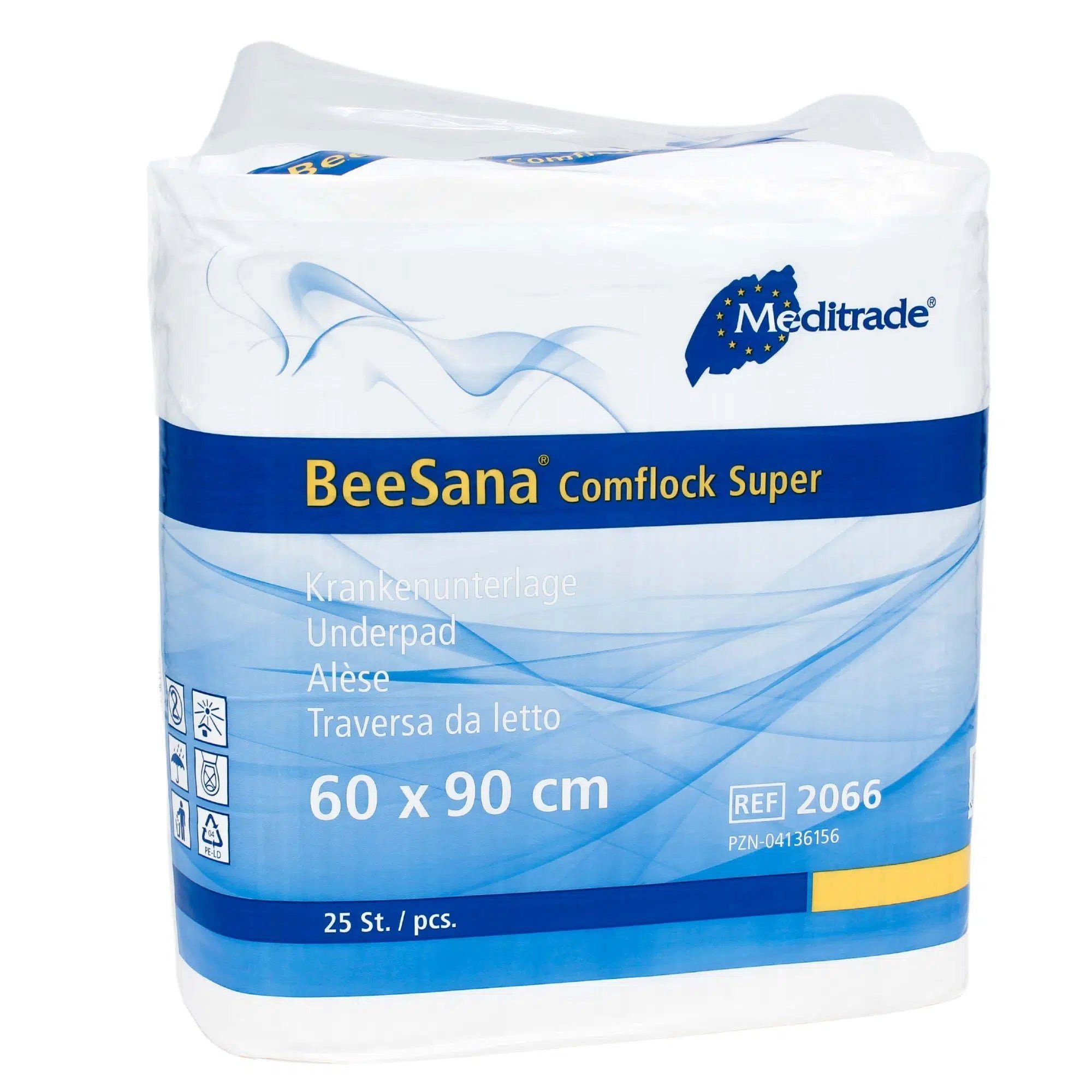 Inkontinenzauflage Meditrade BeeSana® Comflock Super Bettunterlagen, 90 x 60 cm, Packung MediTrade
