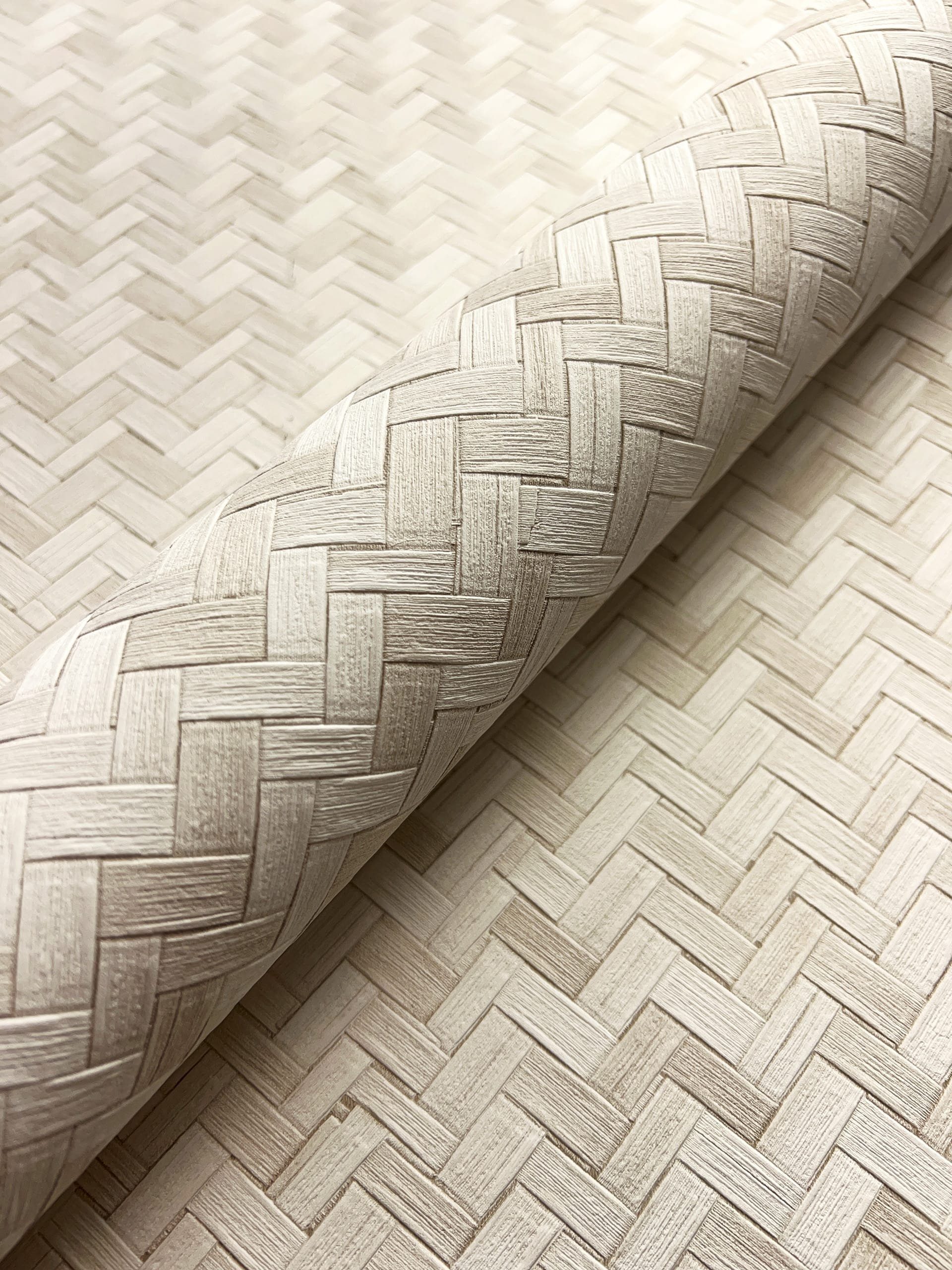 Newroom Vliestapete, Creme Tapete Boho Rattan günstig online kaufen