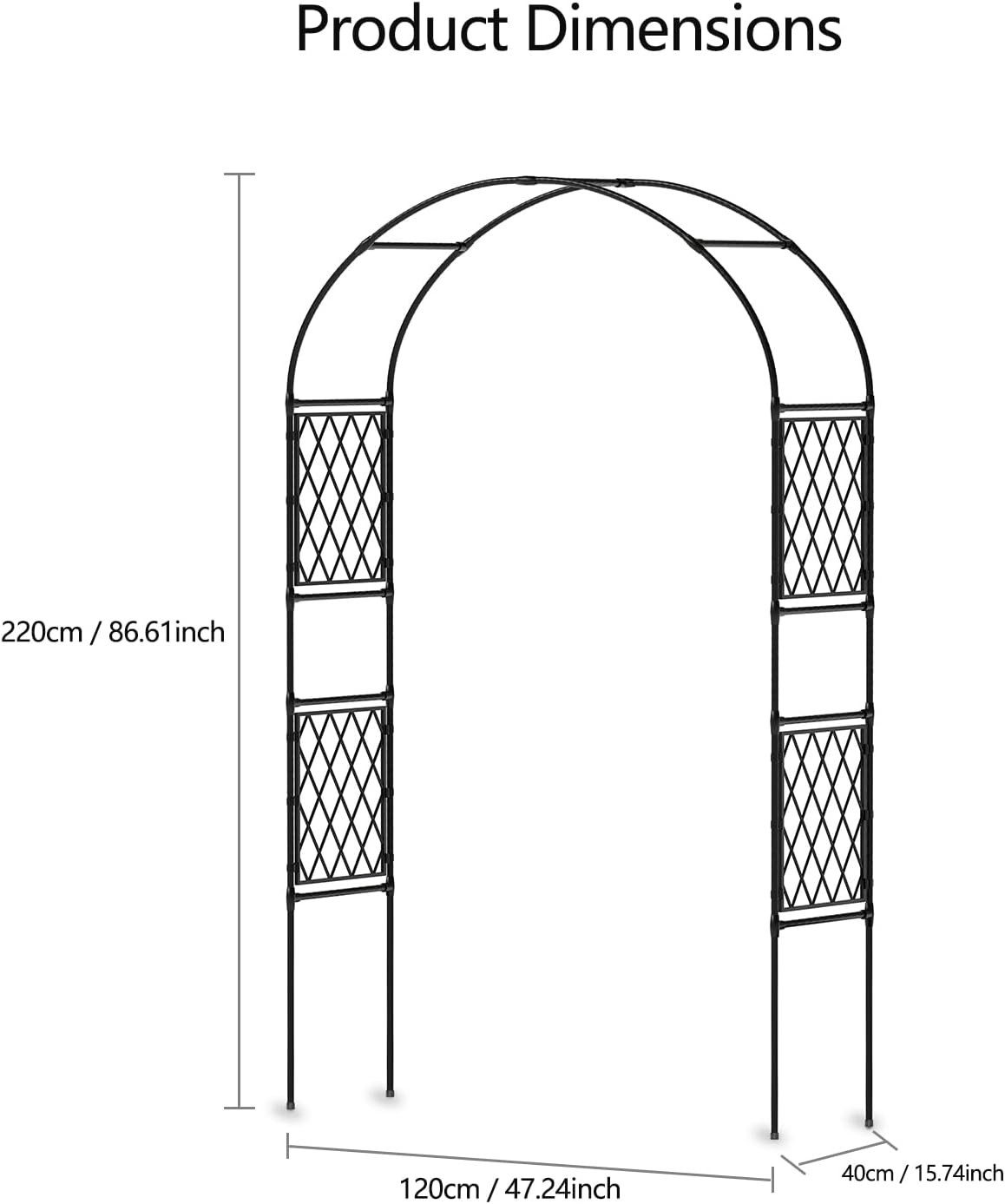 GarveeMore Spalier Gartenbogen 150x220x40cm Rosenbogen aus Metall, Rosenbog günstig online kaufen