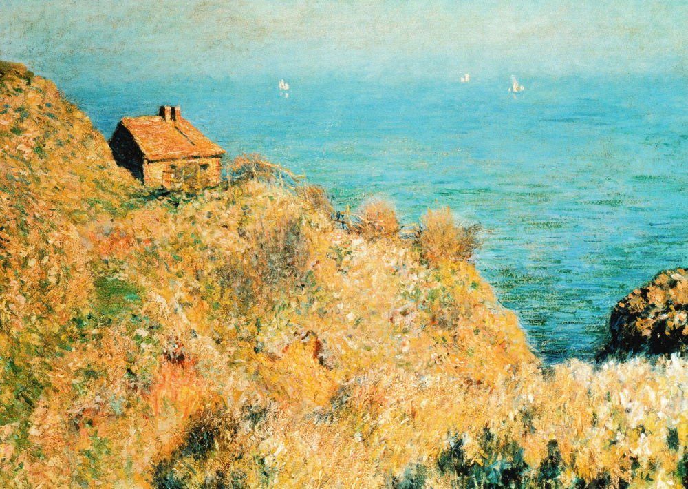 Postkarte Kunstkarte Claude Monet "Das Haus des Fischers in Varengeville"