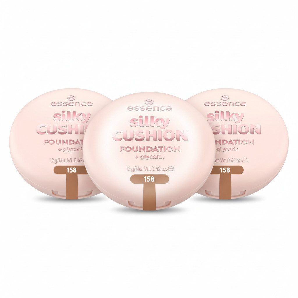 Essence Foundation silky CUSHION FOUNDATION, 3-tlg.