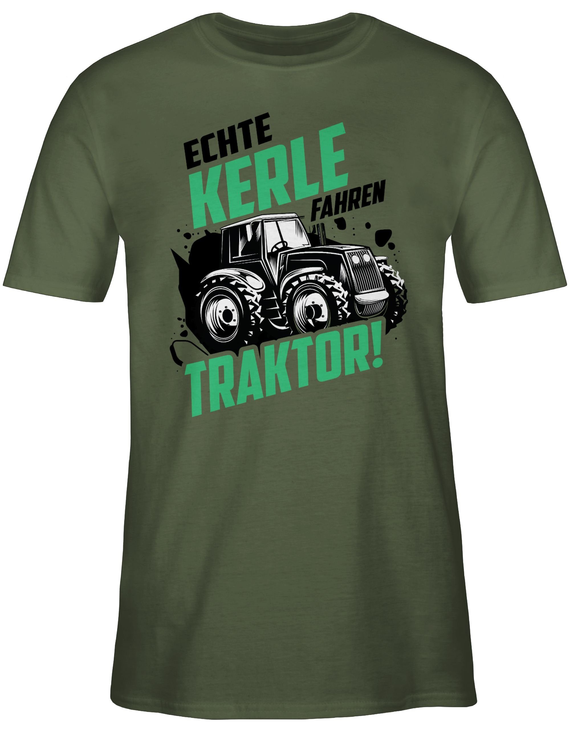 Trecker Kerle Army Shirtracer Echte fahren T-Shirt Grün Geschenk Landwirt 2 Traktor Bauer Fahrzeuge