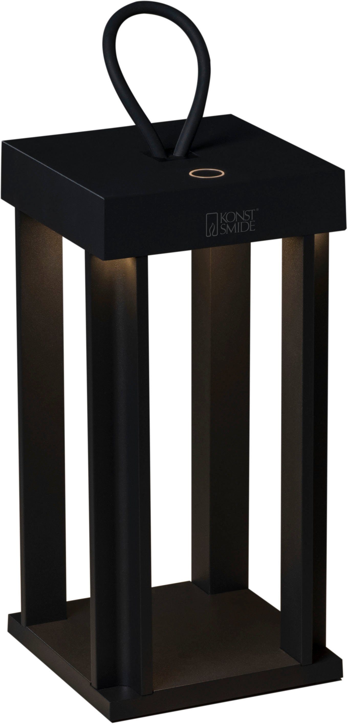 Warmweiß, KONSTSMIDE Cannes 42cm 2700/3000K LED USB-Laterne Cannes, integriert, dimmbar LED fest Laterne Schwartz, LED