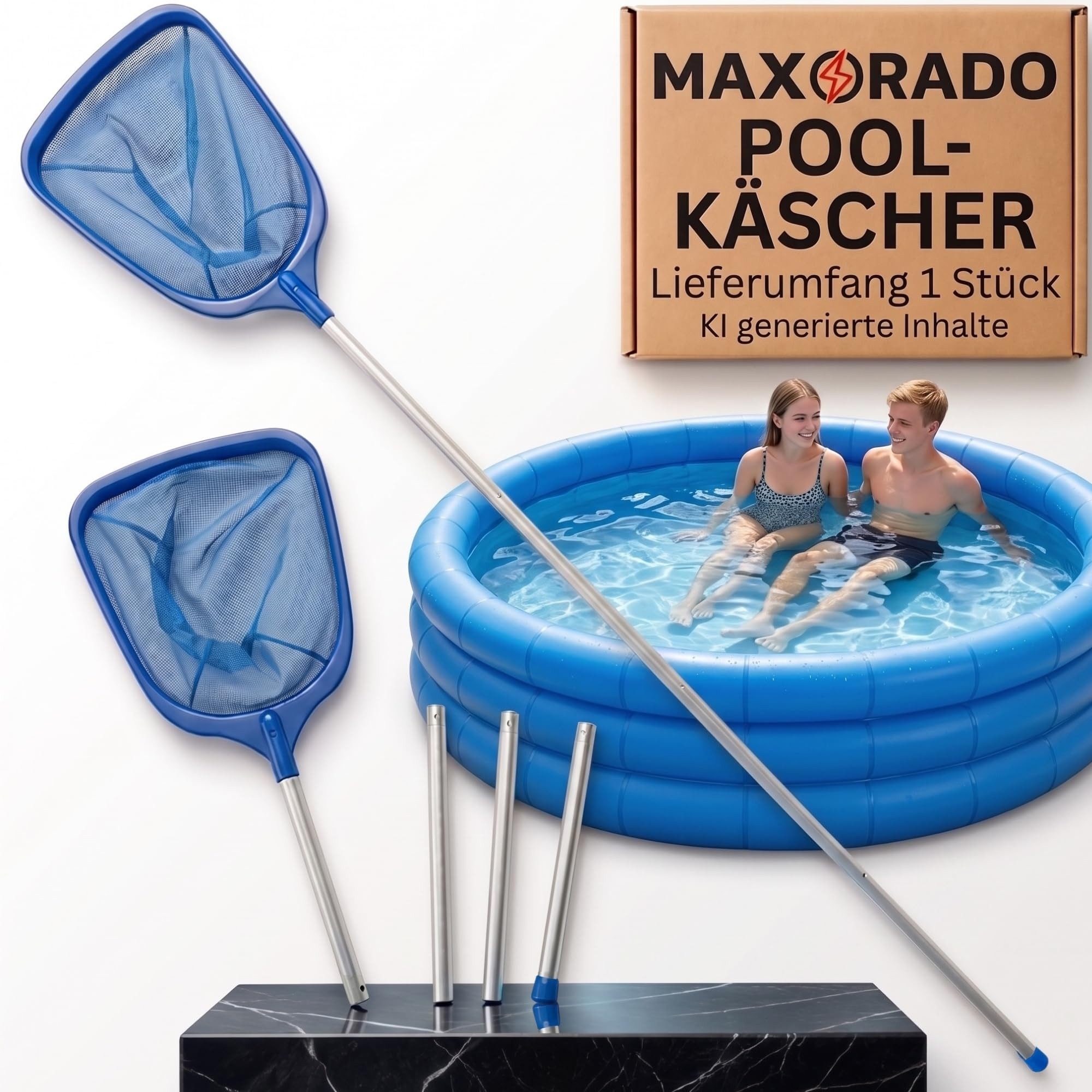 Maxorado Keschernetz Pool Kescher 1,6m lang mit Stange für Laub Reiniger Reinigung Pools (1-St), Reinigung Schwimmbecken, Spas, Whirlpool zubehör