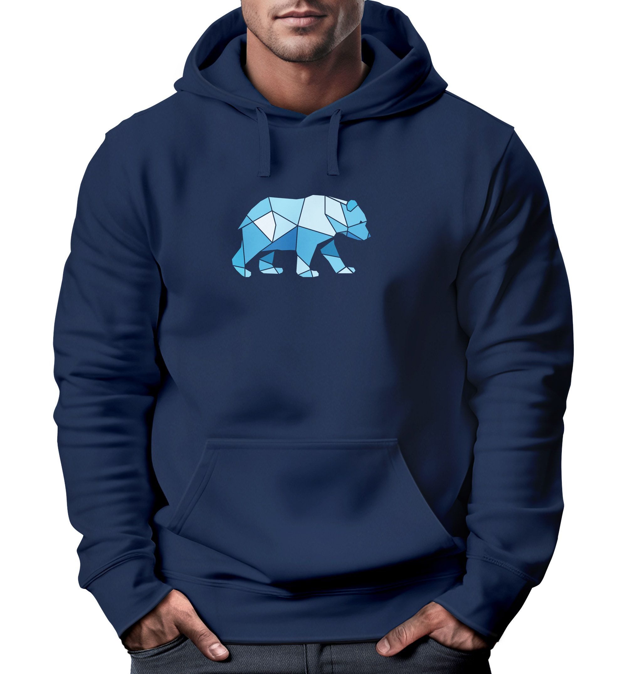 Neverless Hoodie Hoodie Herren Polygon Grafik günstig online kaufen
