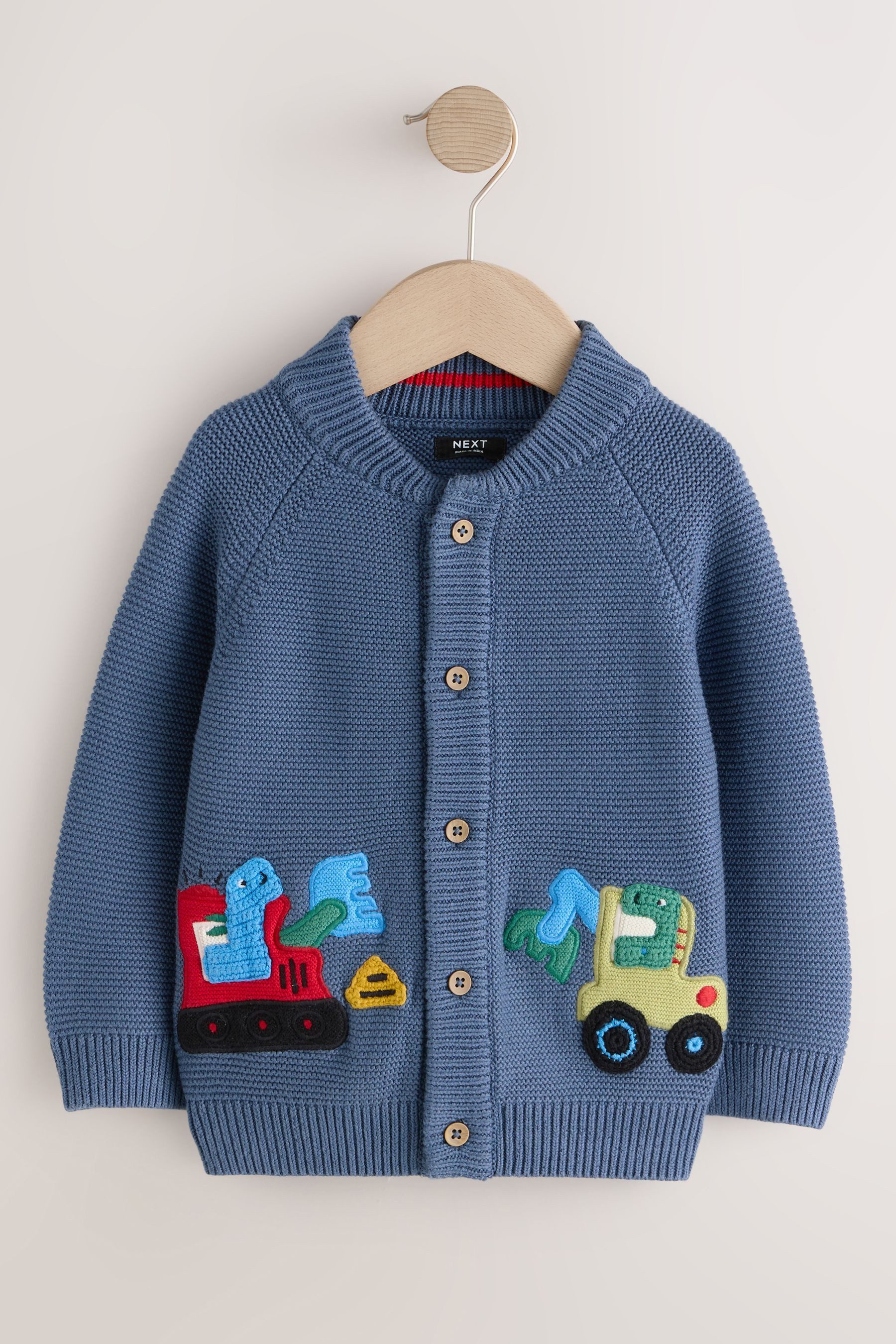 Next Strickjacke Strickjacke aus 100 % Baumwolle mit Figuren (1-tlg)