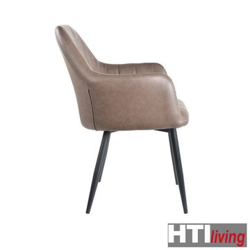 HTI-Living Esszimmerstuhl Armlehnenstuhl Kunstleder Vintage 2er Set (Set, 2 St), bequemer Stuhl für das Wohnzimmer