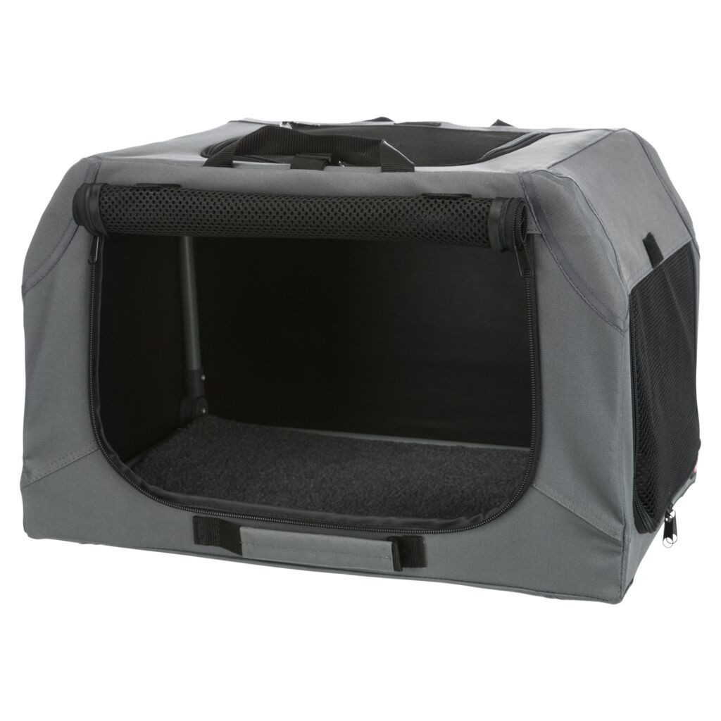 TRIXIE Hunde-Transportbox Hundebox Easy - grau - 50 × 33 × 36 cm