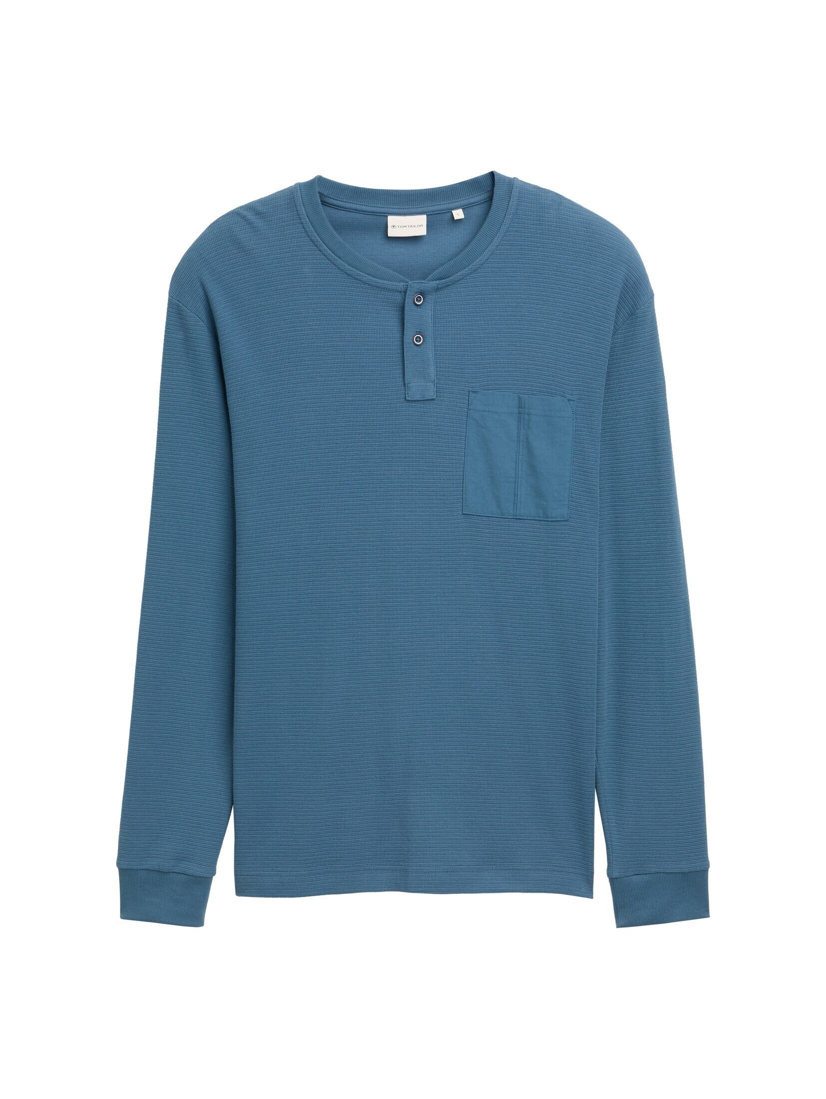 TOM TAILOR Langarmshirt Ripp Henley Langarmshirt günstig online kaufen