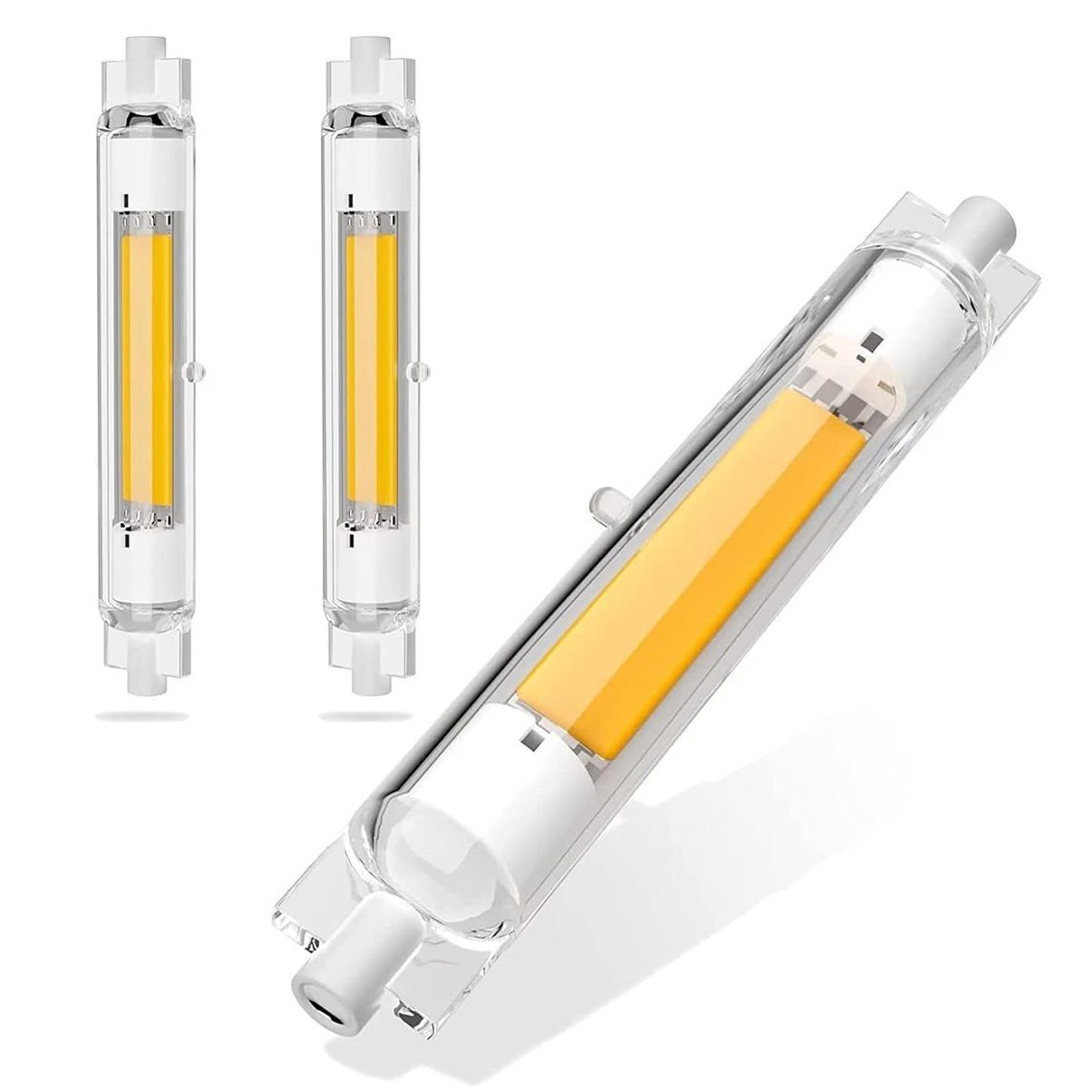 DOPWii Flutlichtstrahler 2 Stück Flutlicht R7S LED-Ersatz-Halogenlampe, dimmbar, 20 W, Warmweiß, Halogen