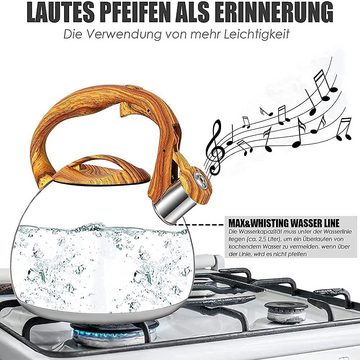 yozhiqu Wasserkessel Edelstahl-Wasserkocher, mit hitzebeständigem Griff, Europäische Einfachheit, Wasser auf Glockenspiel-Alarm