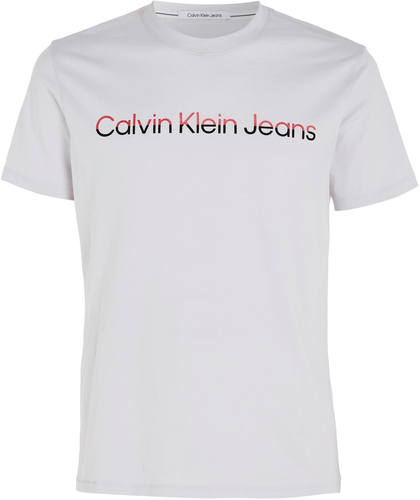 Jeans T-Shirt Klein Logoschriftzug mit INSTITUTIONA Klein Calvin Shirt Calvin MIXED