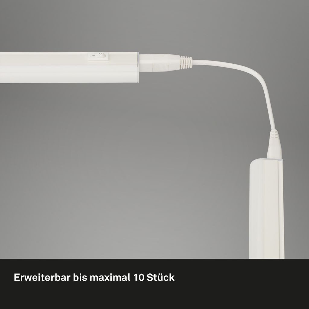 Briloner Leuchten LED Unterbauleuchte 2379-106, LED fest integriert, 4000K - Neutralweiß, LED Lichtleiste, 87,3x2,2x3cm, Weiß, 10W, Küche, Schrank, Küchenlampe