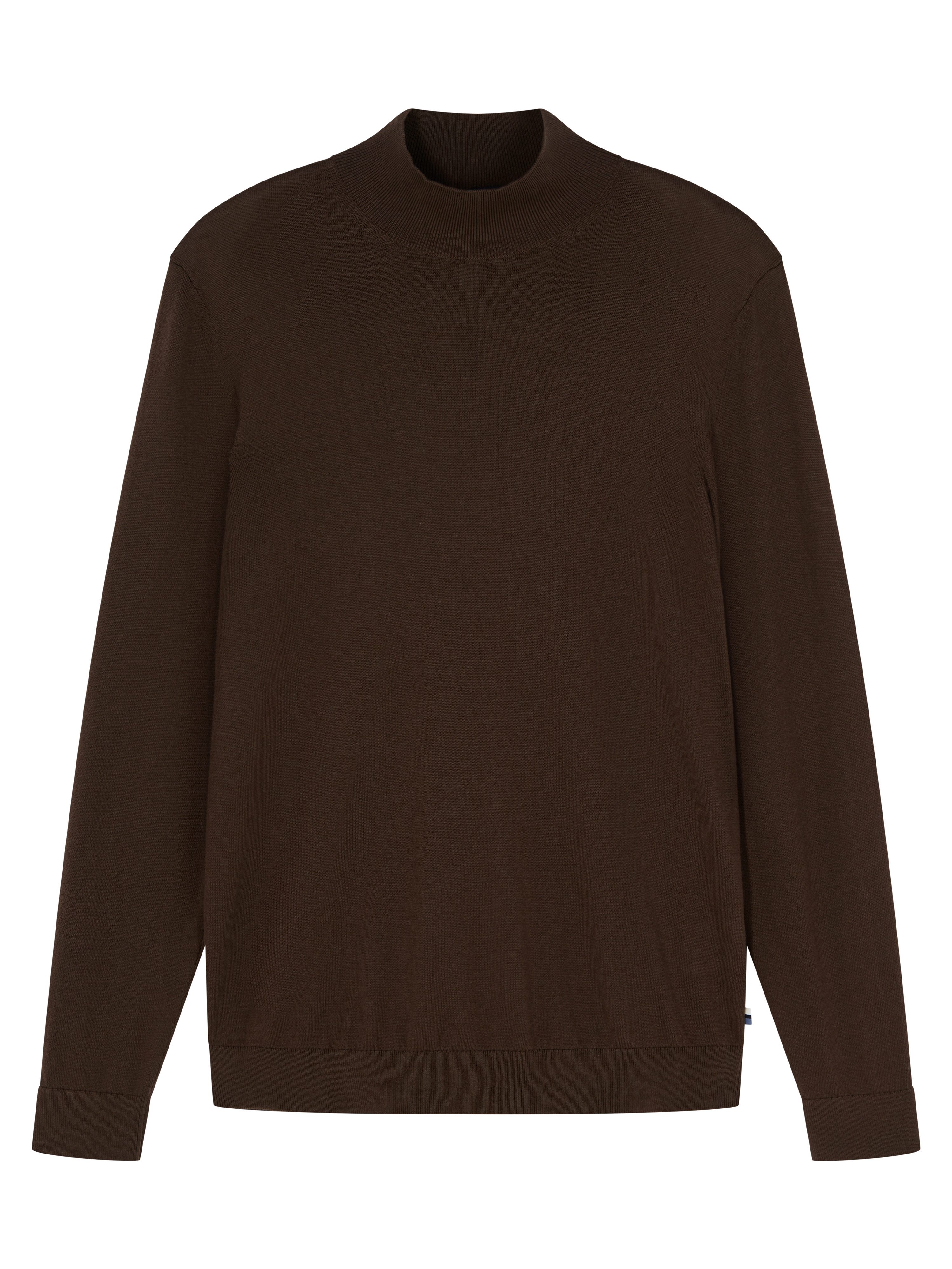 OLYMP Stehkragenpullover Baumwoll-Lyocell-Mix, Regular Fit