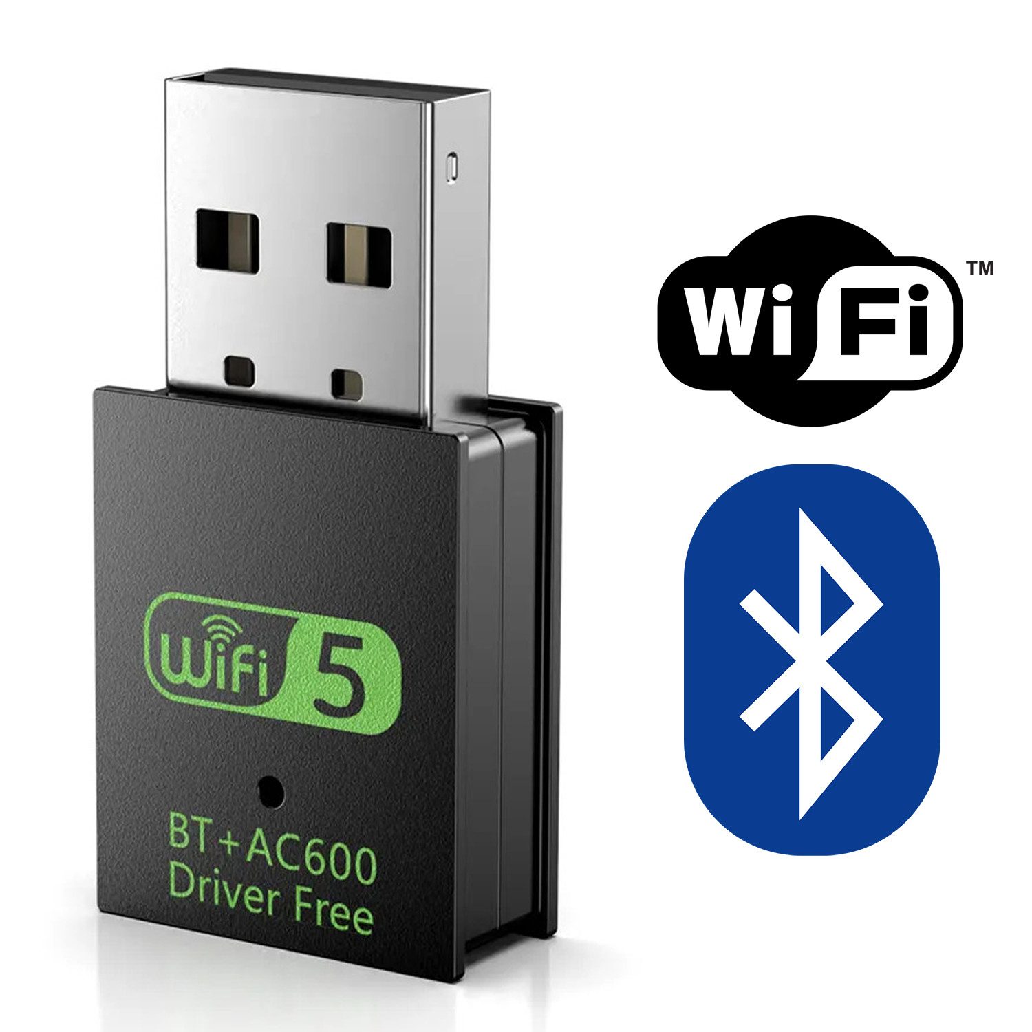 WLAN-Adapter WLAN Stick AC + Bluetooth 5.3 Adapter USB Stick Bis 600MBit/S