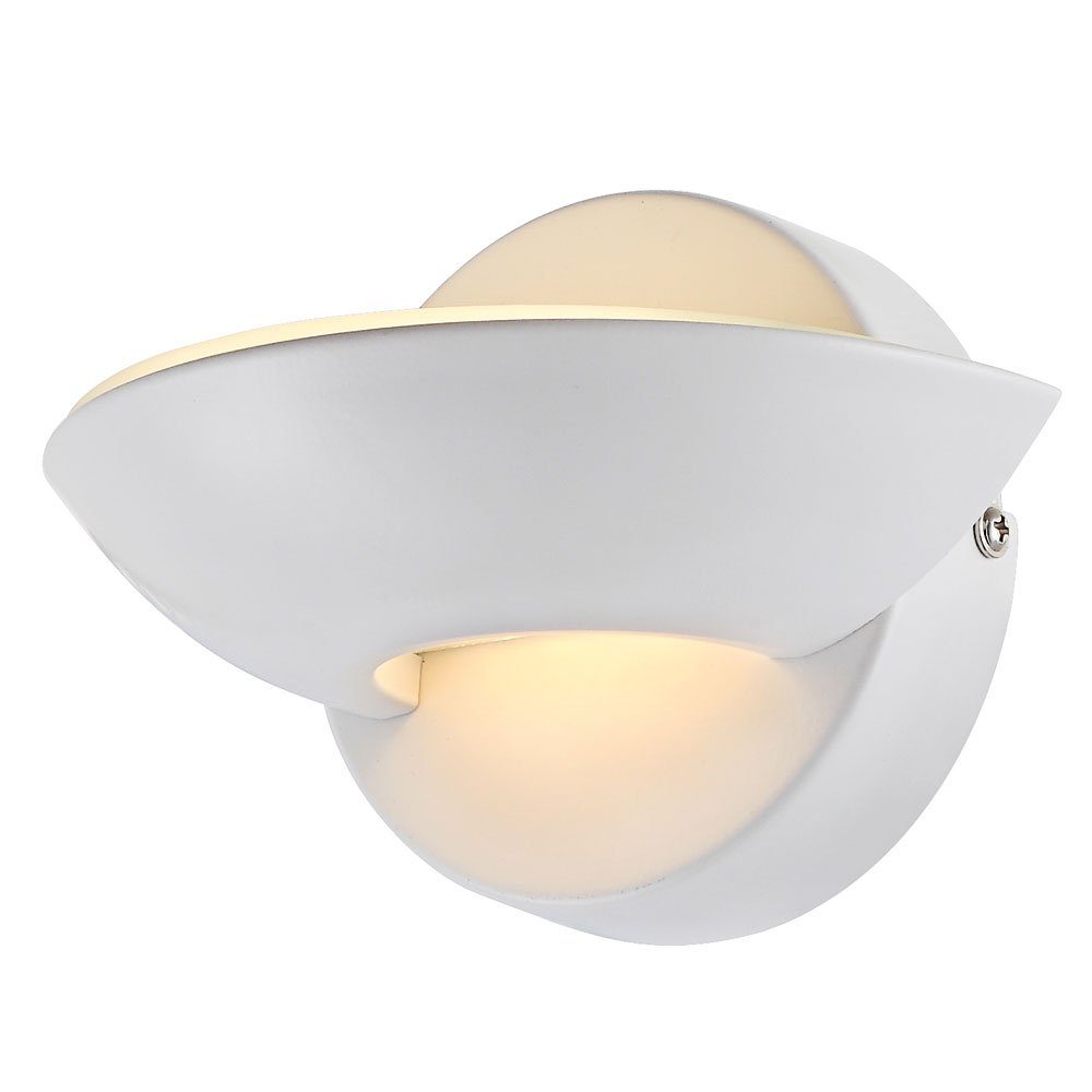 GLOBO LIGHTING LED Wandleuchte, LED-Leuchtmittel fest verbaut, Warmweiß, Wandlampe Wandleuchte indirekte Beleuchtung weiß LED Halbrund, UP