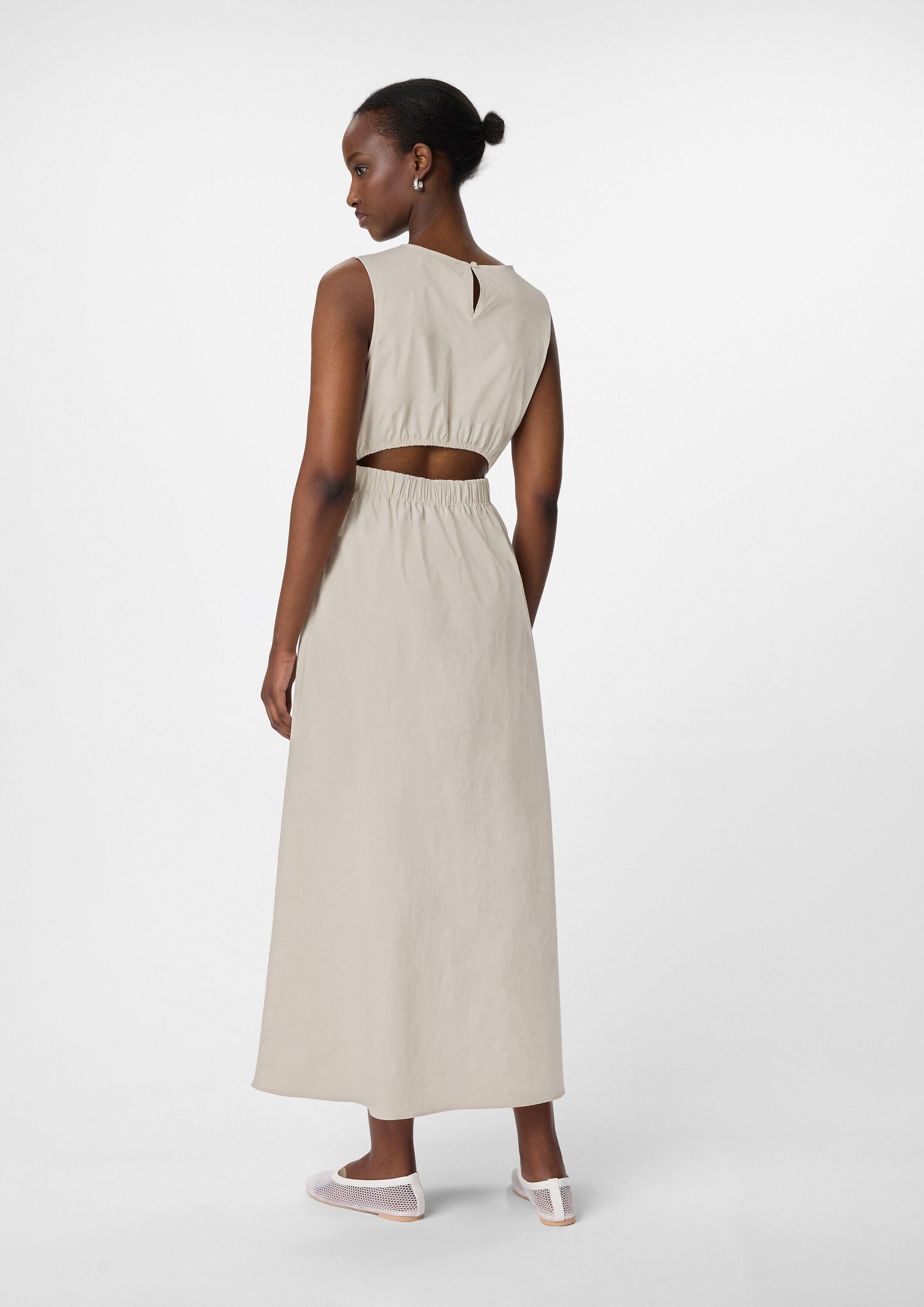 comma Midikleid Kleid Langes Popeline-Kleid mit Cut-out