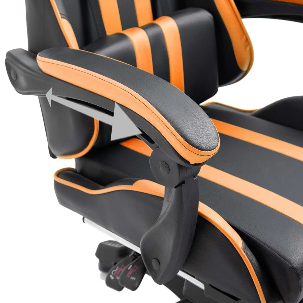 vidaXL Fußstütze Kunstleder St) mit Gaming-Stuhl (1 Orange Gaming-Stuhl