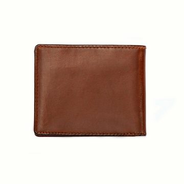 DRAKENSBERG Geldbörse Geldbeutel »Joe« Vintage-Braun, Leder Brieftasche für Herren mit RFID Schutz und graviertem Reisezitat