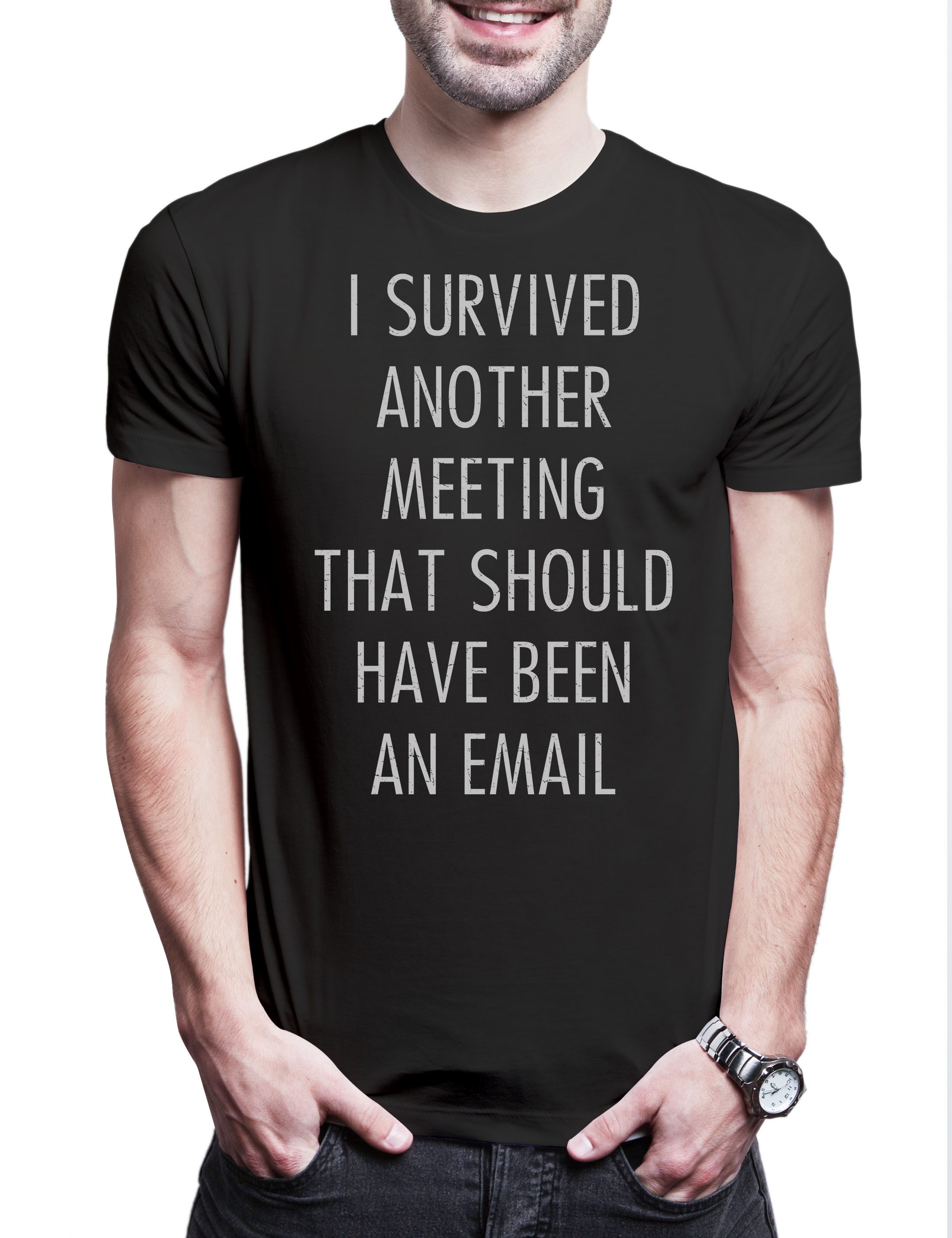 Urban Backwoods Print-Shirt I Survived Another Meeting Herren T-Shirt Büro günstig online kaufen