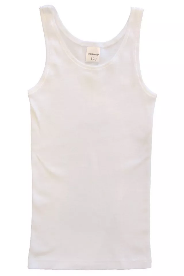 HERMKO Achseltop 2000 Bio-Baumwolle Tank Top Shirt weich basic breite Träger Feinripp