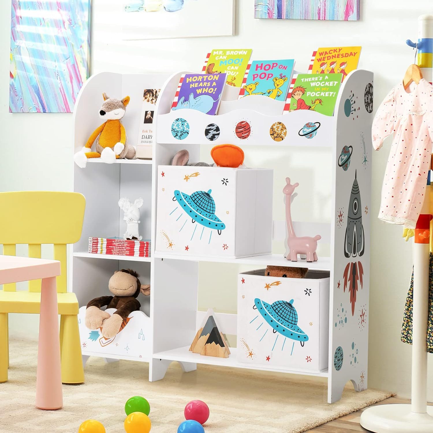 KOMFOTTEU Bücherregal Spielzeug-Organizer, Kinderzimmerschrank günstig online kaufen