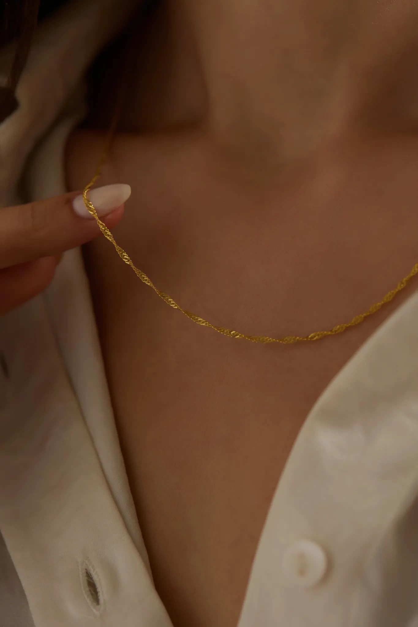 Einzelstück Silberkette Halskette Singapurkette 925 Sterling Silber minimalistisch Memory