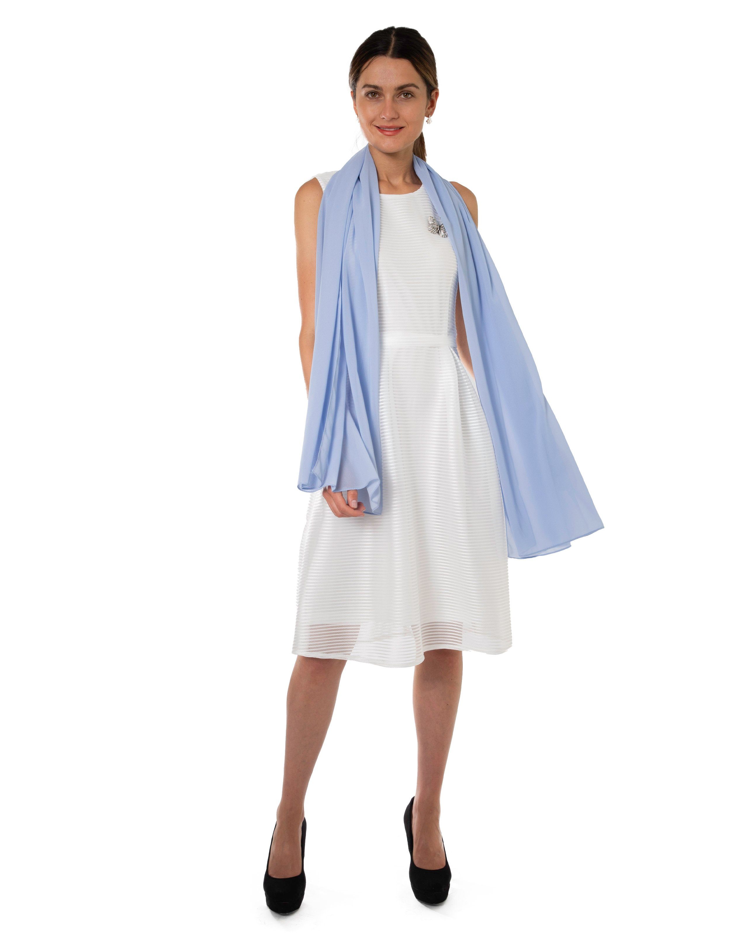 MayTree Modeschal Chiffon Schal, Damen Stola, Umschlagtuch für Abendkleid, Hijab, (Stück, 1-St)